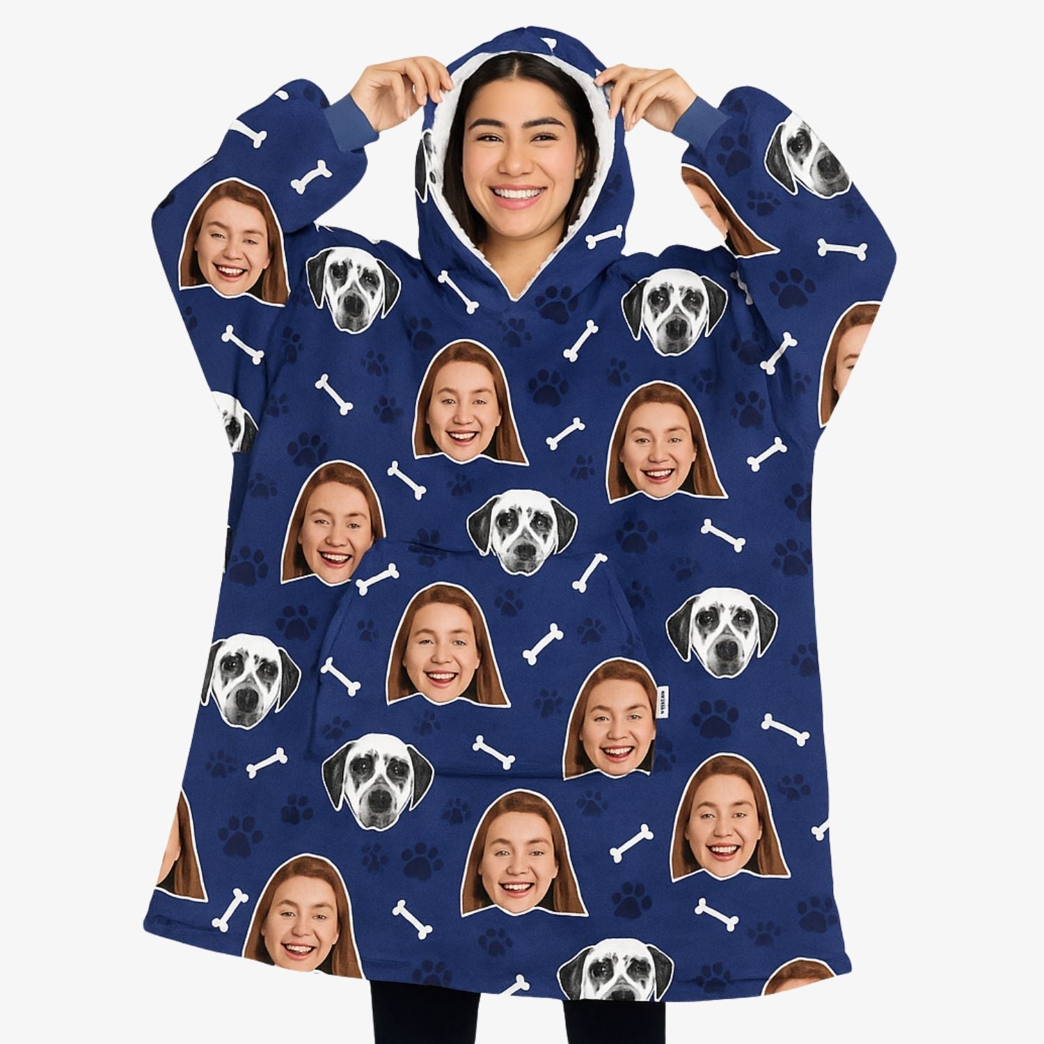 Dog & Owner Personalized Hoodie Blanket