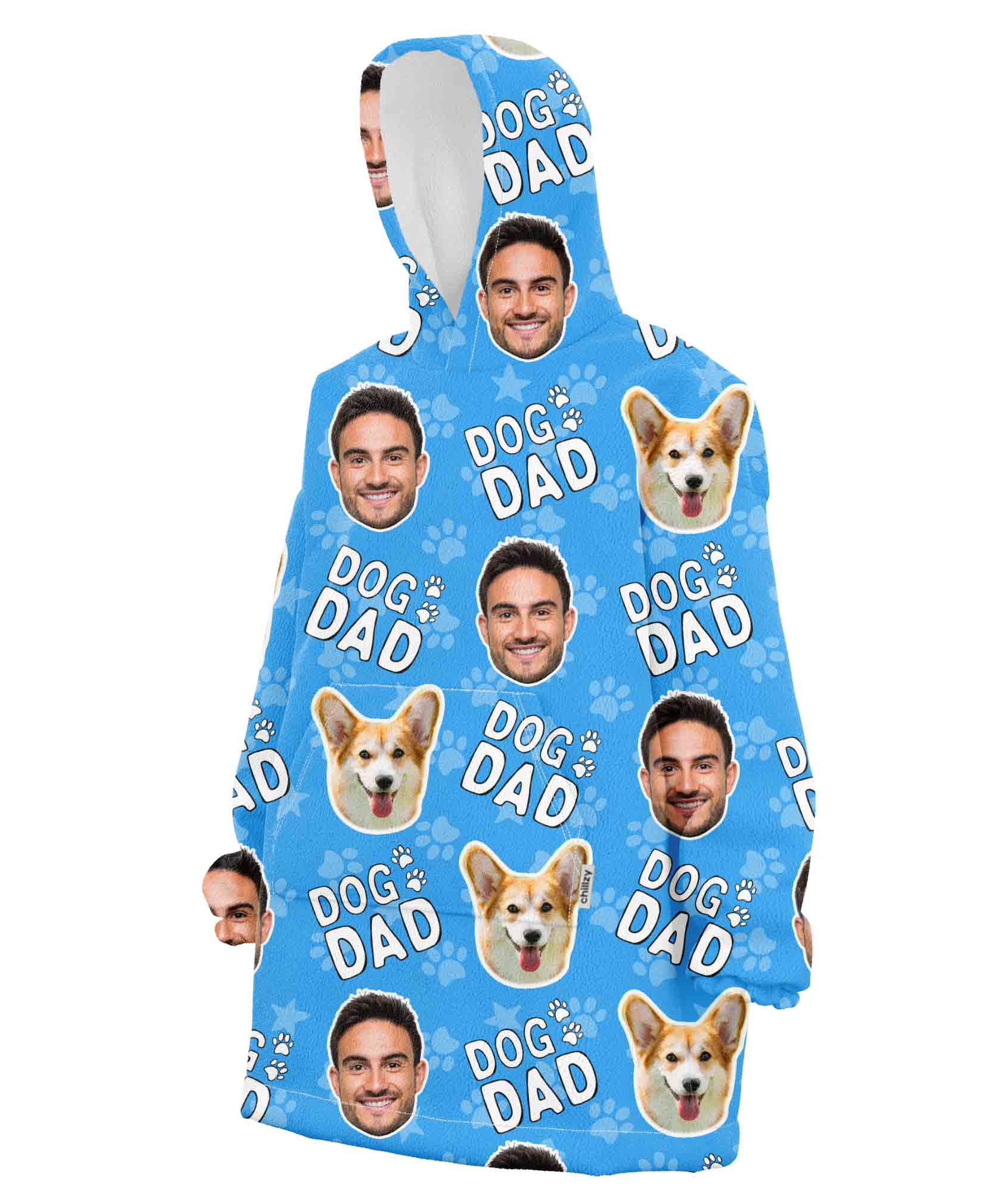 Dog Dad Personalized Hooded Blanket