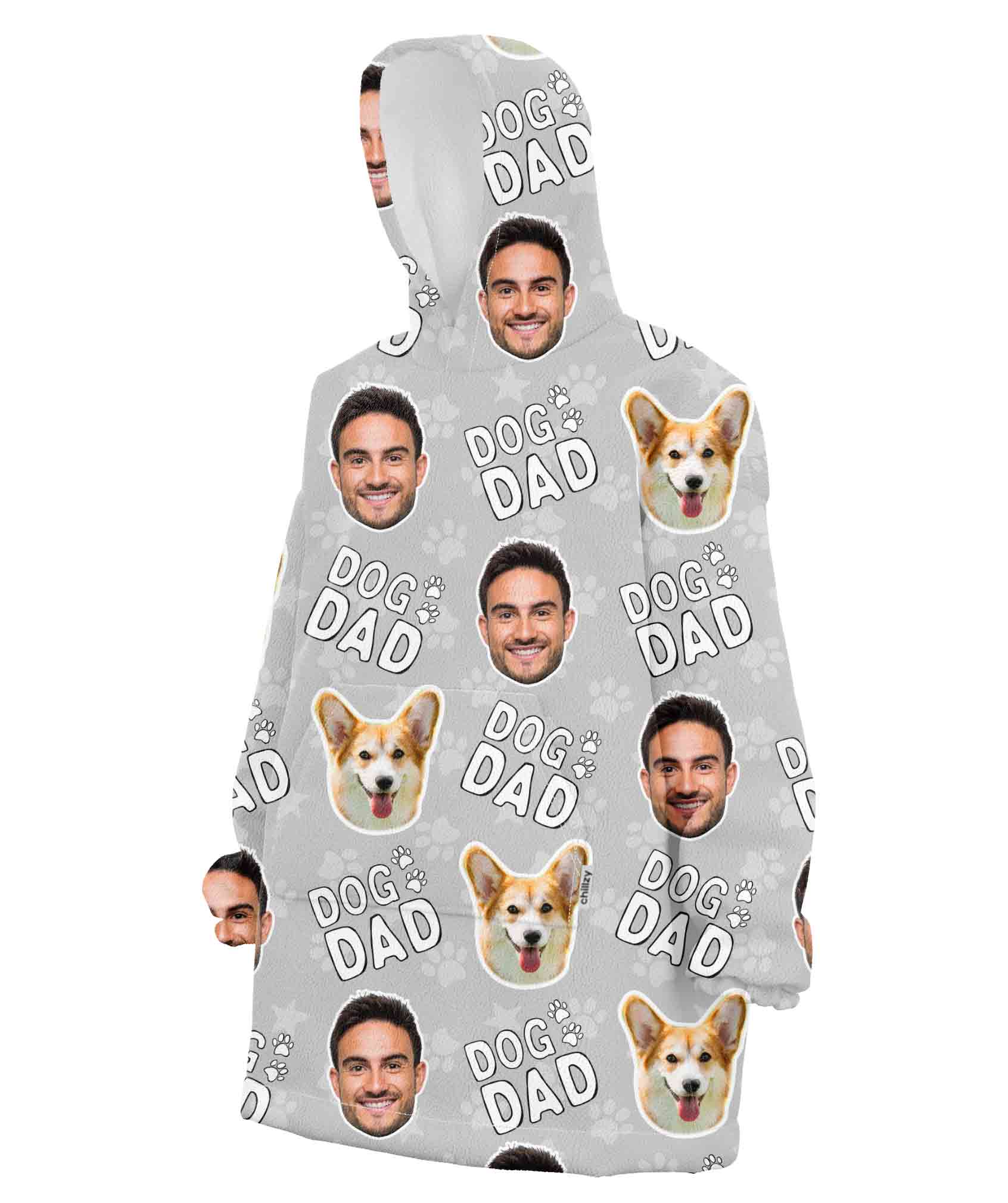 Dog Dad Personalized Hooded Blanket