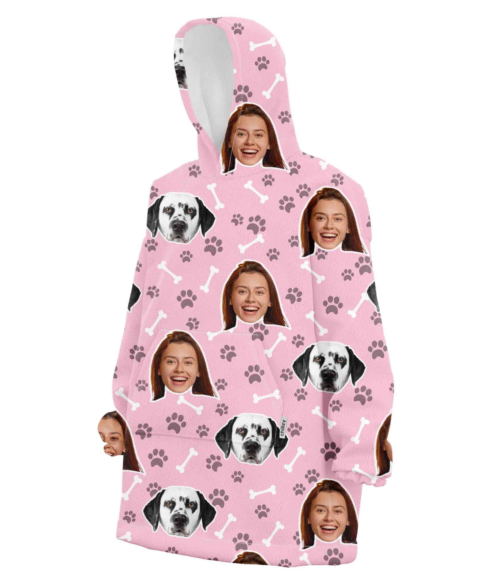Dog & Owner Personalized Hoodie Blanket