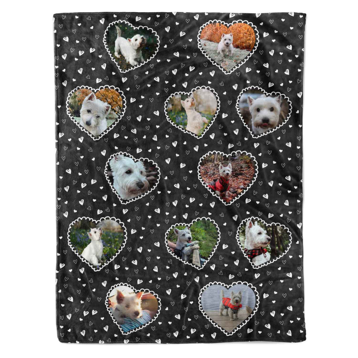 Lace Heart Collage Personalized Dog Blanket