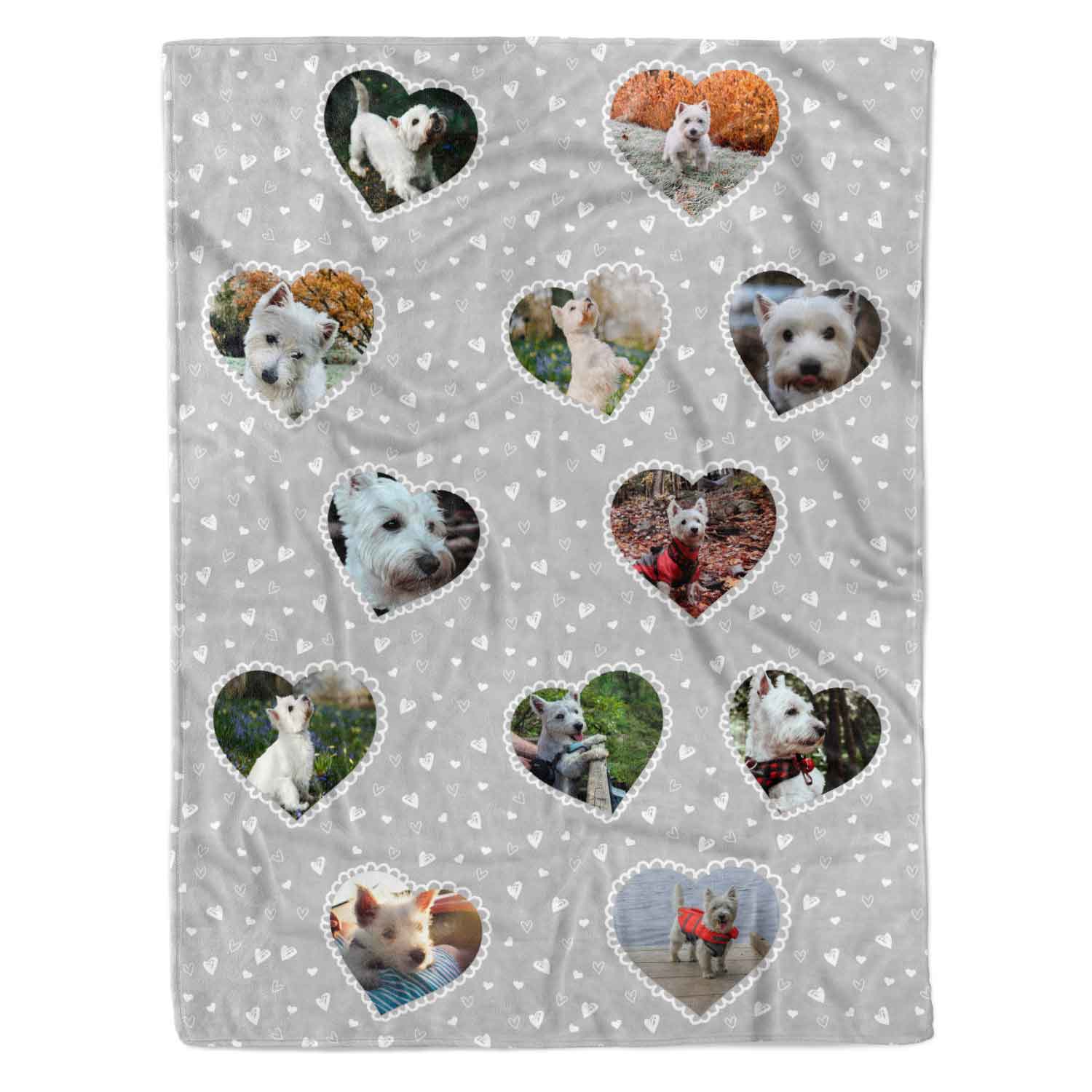 Lace Heart Collage Personalized Dog Blanket