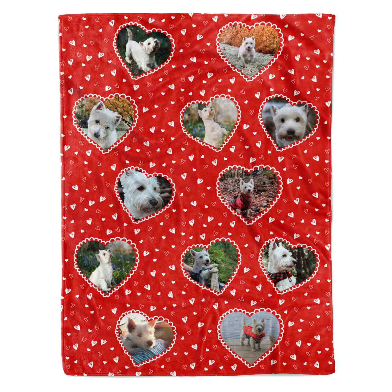 Lace Heart Collage Personalized Dog Blanket