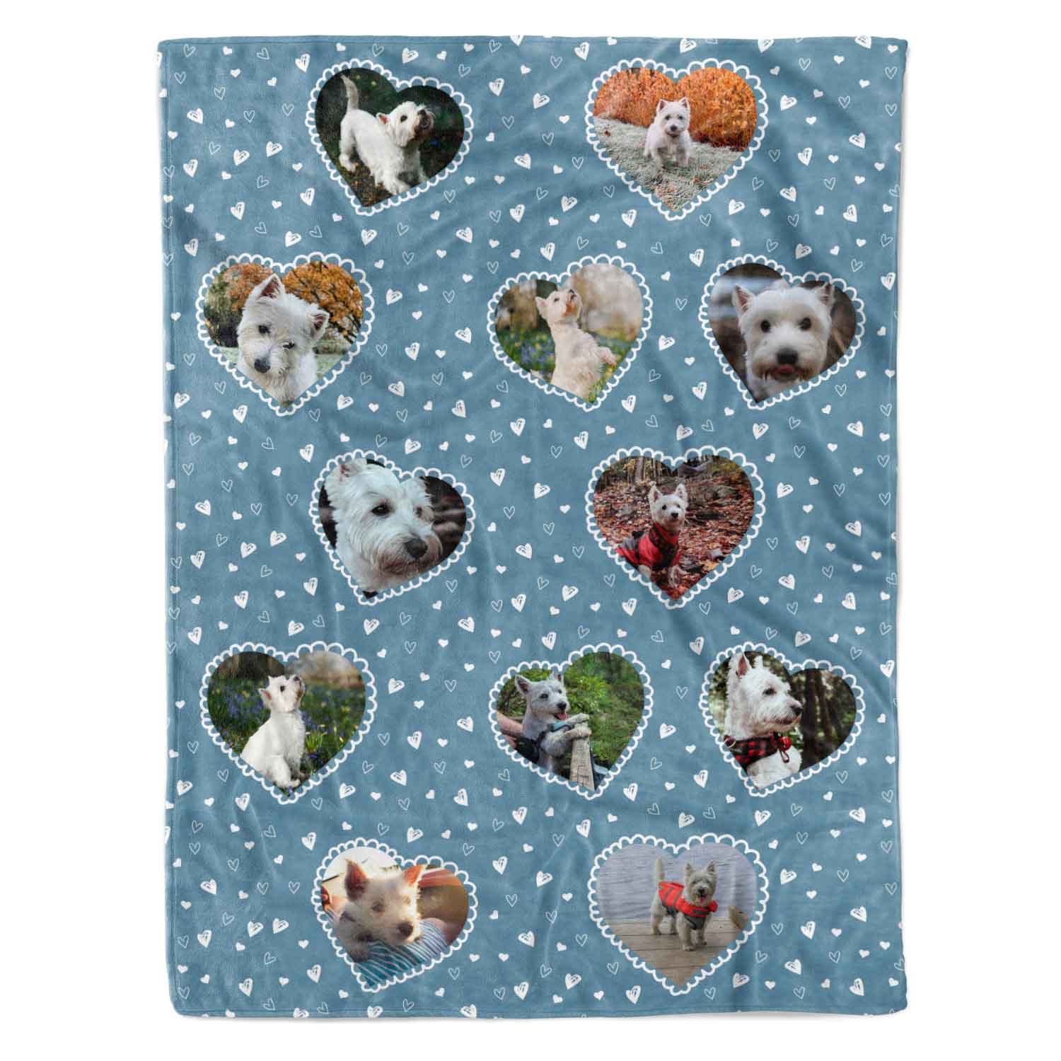 Lace Heart Collage Personalized Dog Blanket