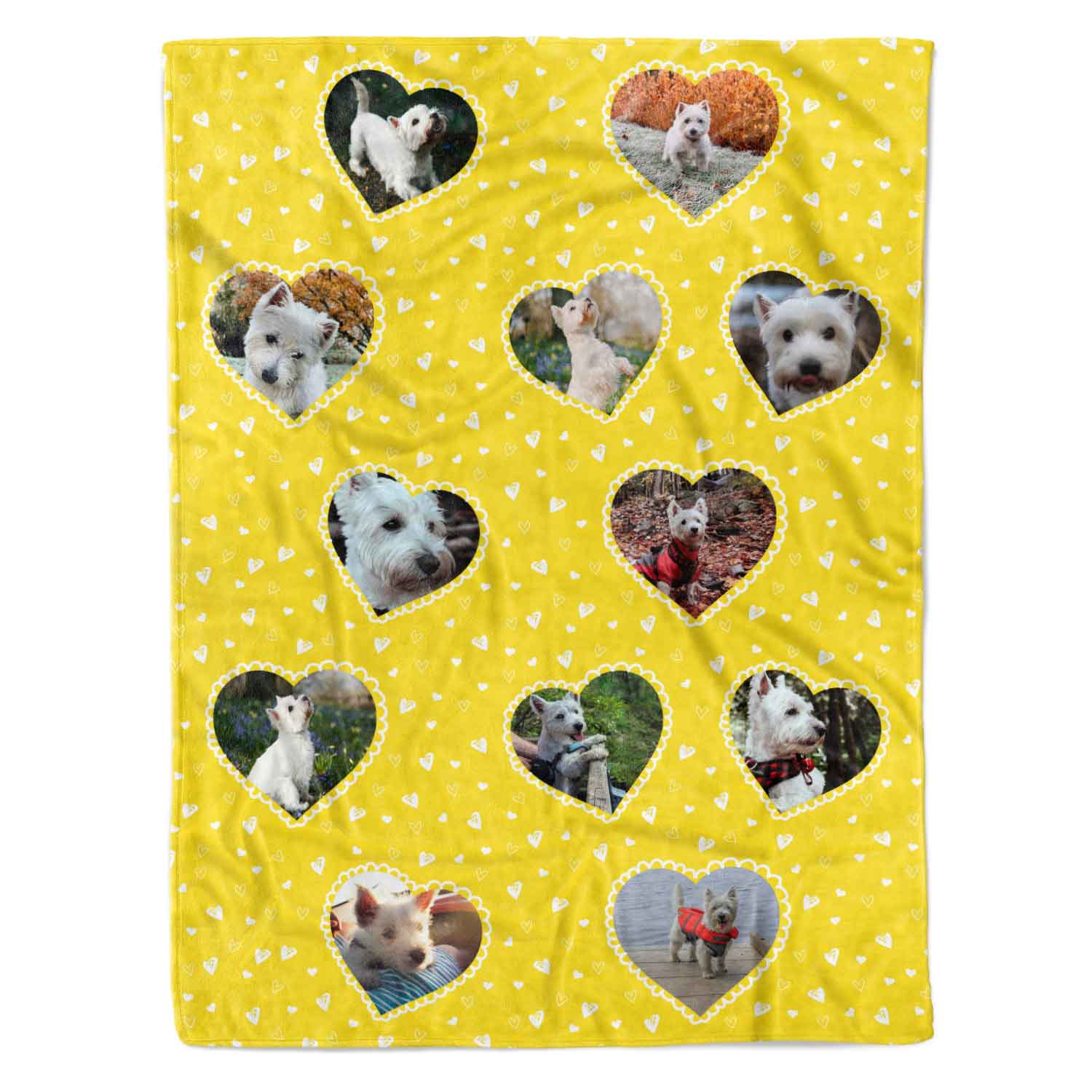 Lace Heart Collage Personalized Dog Blanket