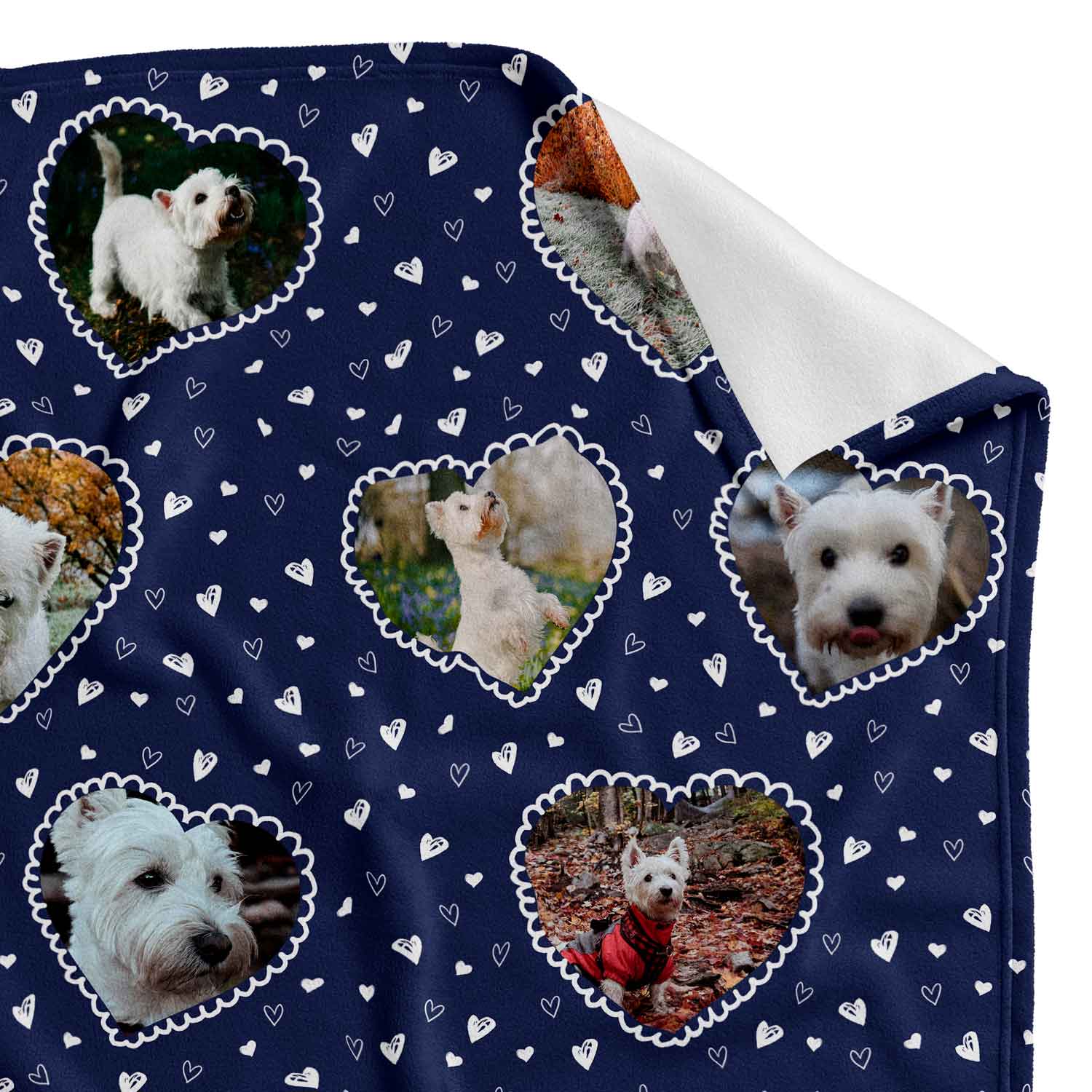 Lace Heart Collage Personalized Dog Blanket