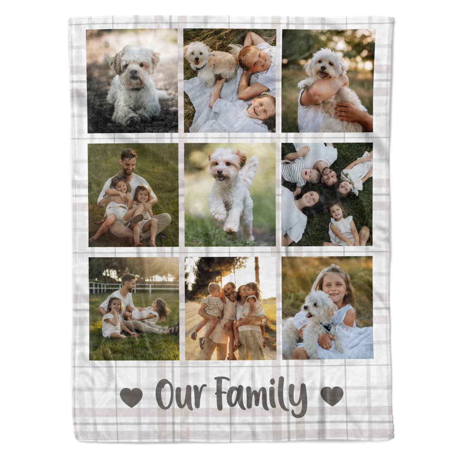 Our Family Photo Collage Personalized Dog Blanket