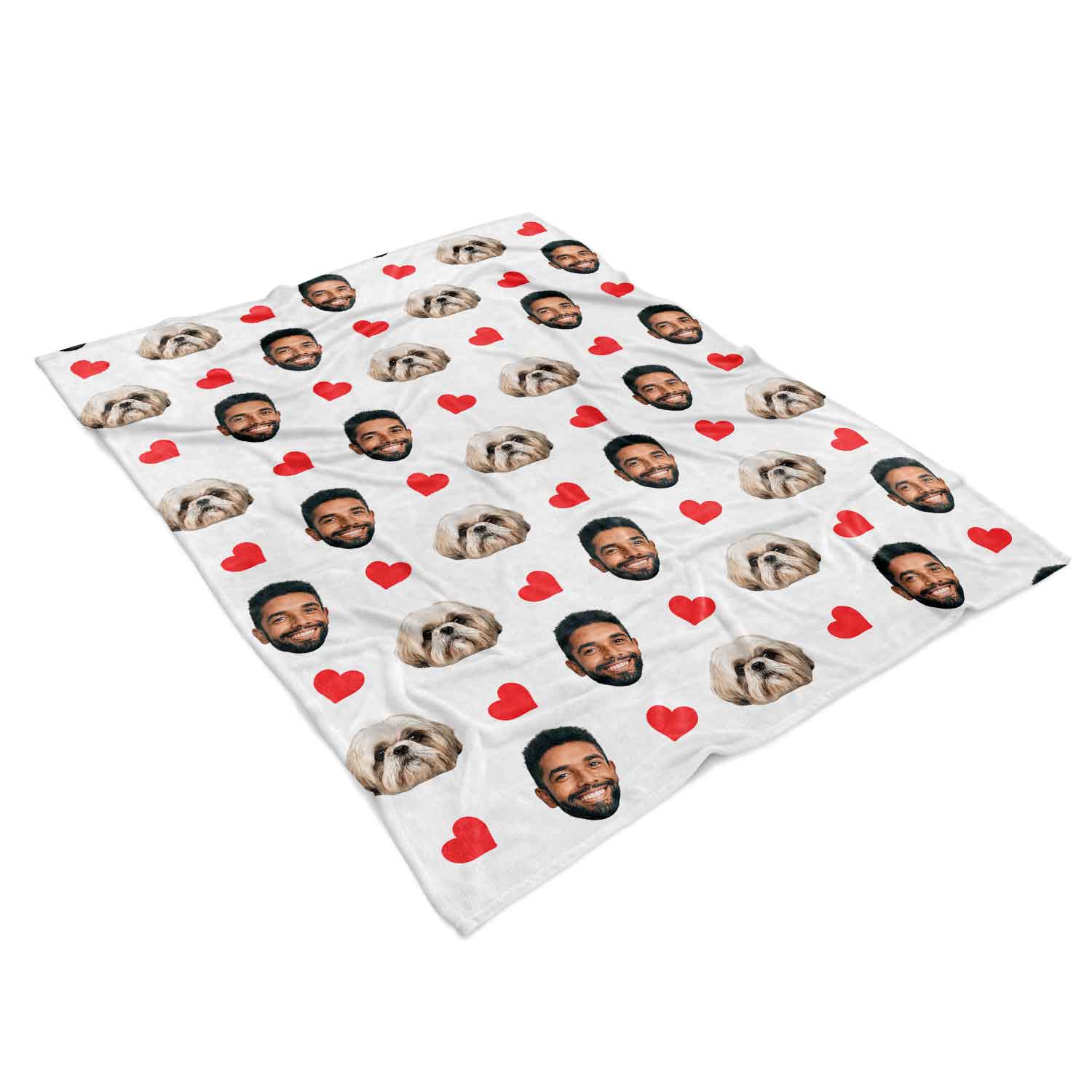 Your Dog Face Hearts Personalized Blanket