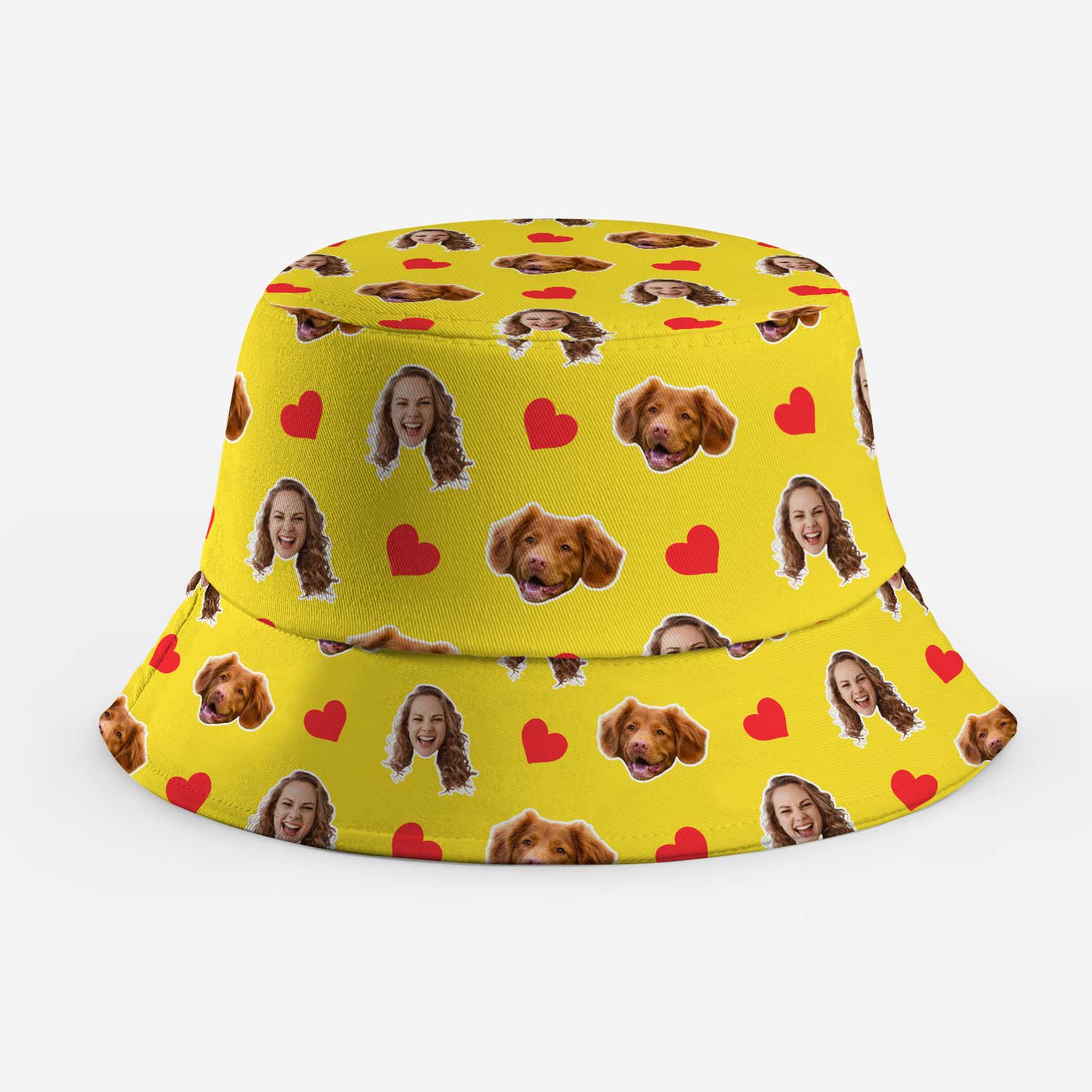 Red Hearts You & Your Dog Custom Bucket Hat