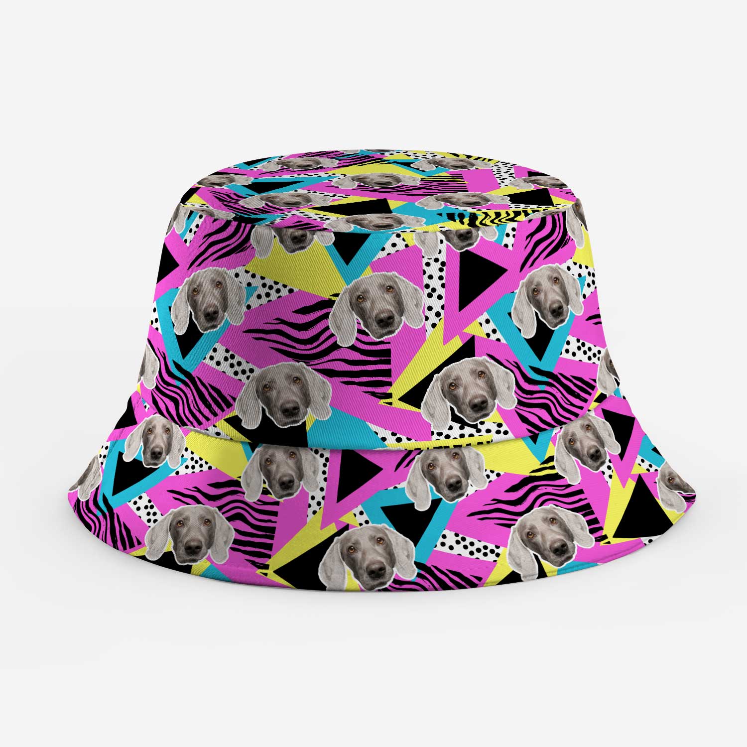 Retro Pink Dog Custom Bucket Hat