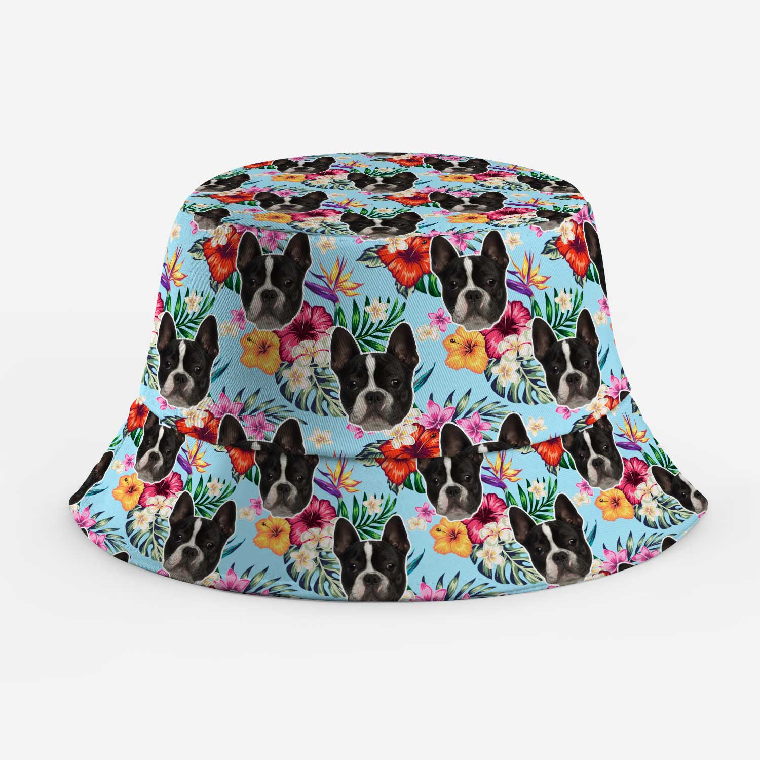 Tropical Hawaiian Dog Faces Custom Bucket Hat