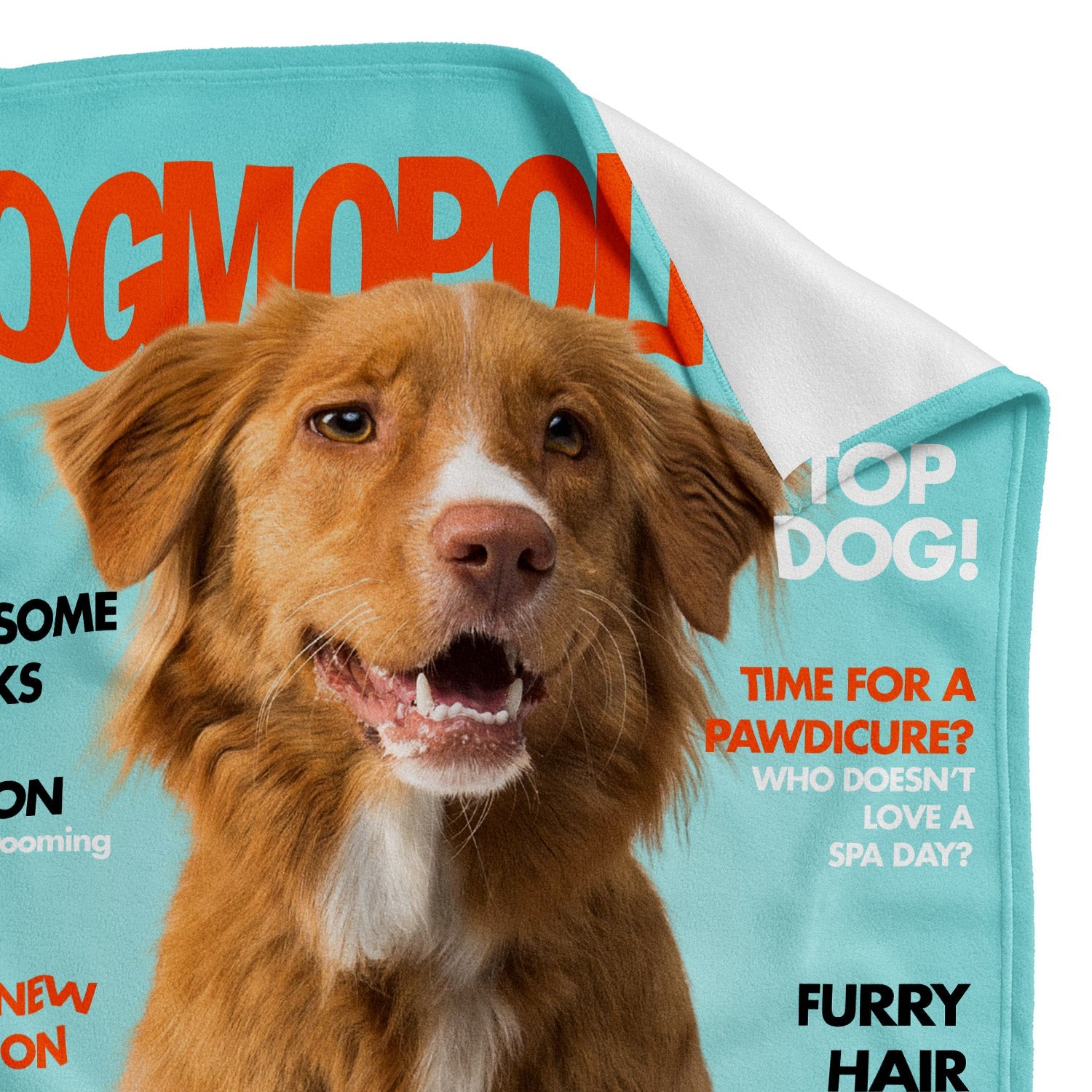 Dogmopolitan Fashion Magazine Cover Personalized Dog Blanket
