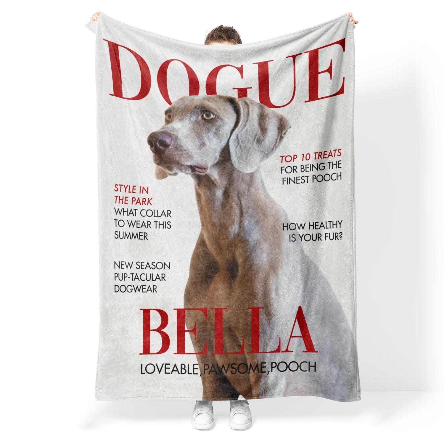 Dogue Fashion Magazine Cover Personalized Dog Blanket