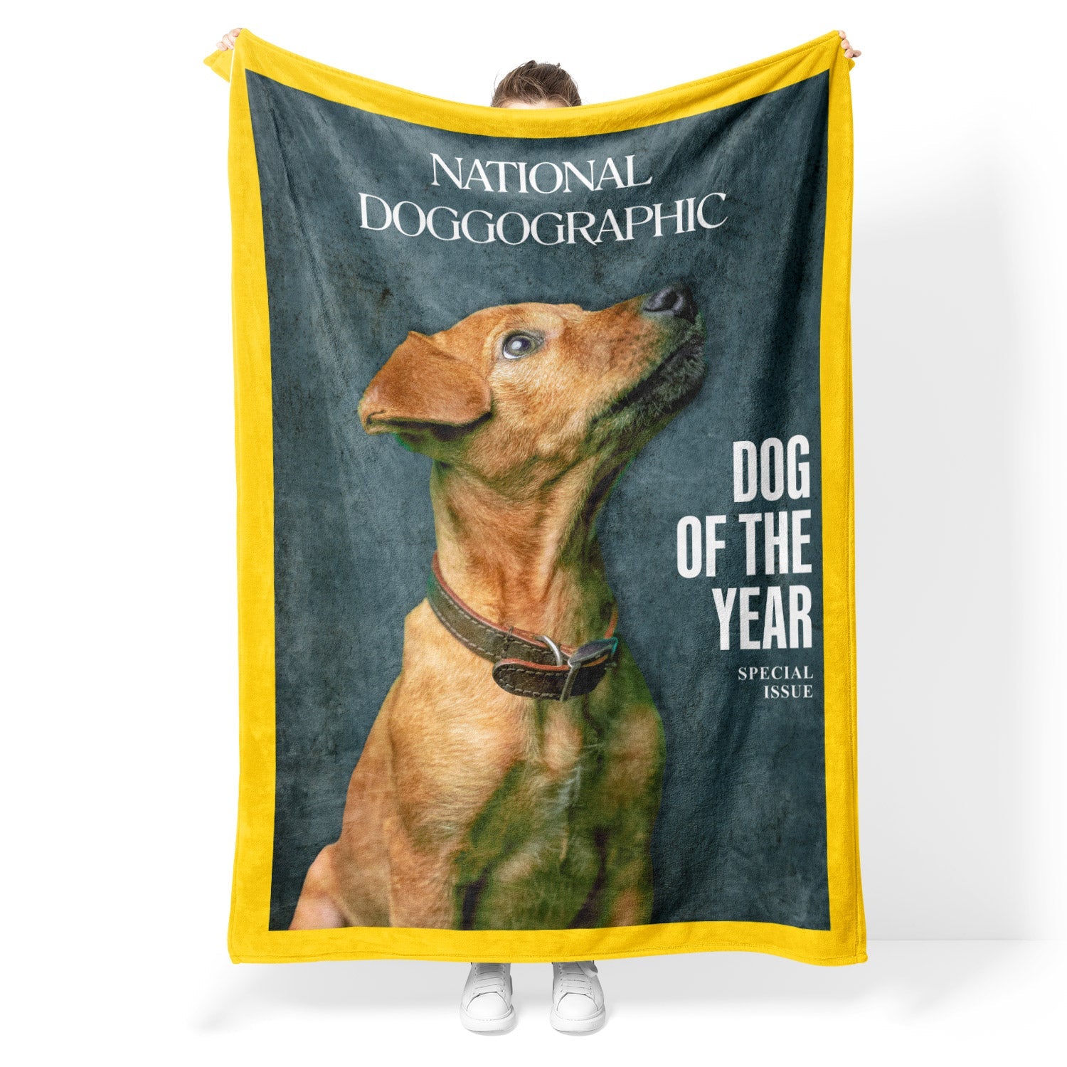 National Doggographic Magazine Cover Personalized Dog Blanket