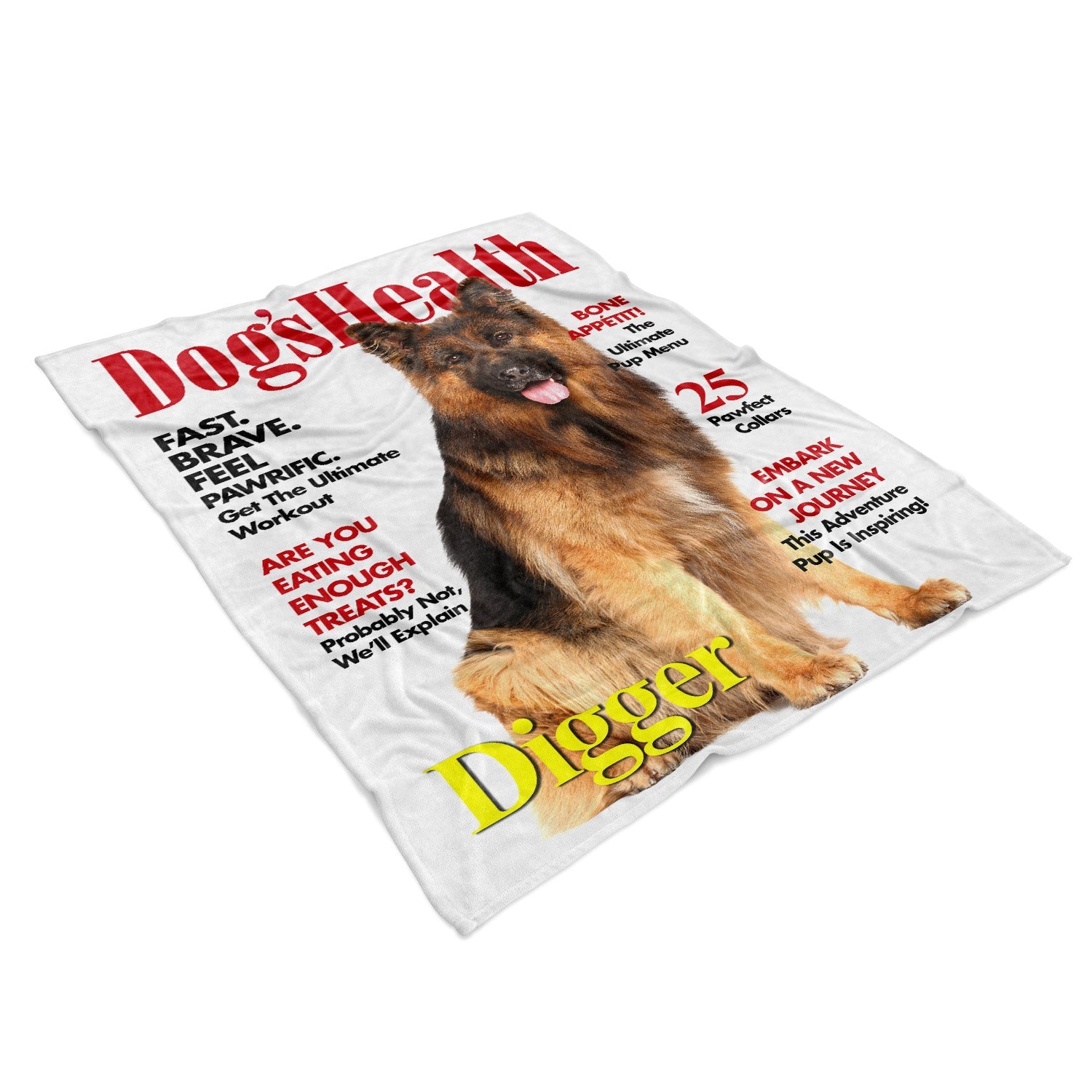 Dogs Health Fashion Magazine Cover Personalized Dog Blanket