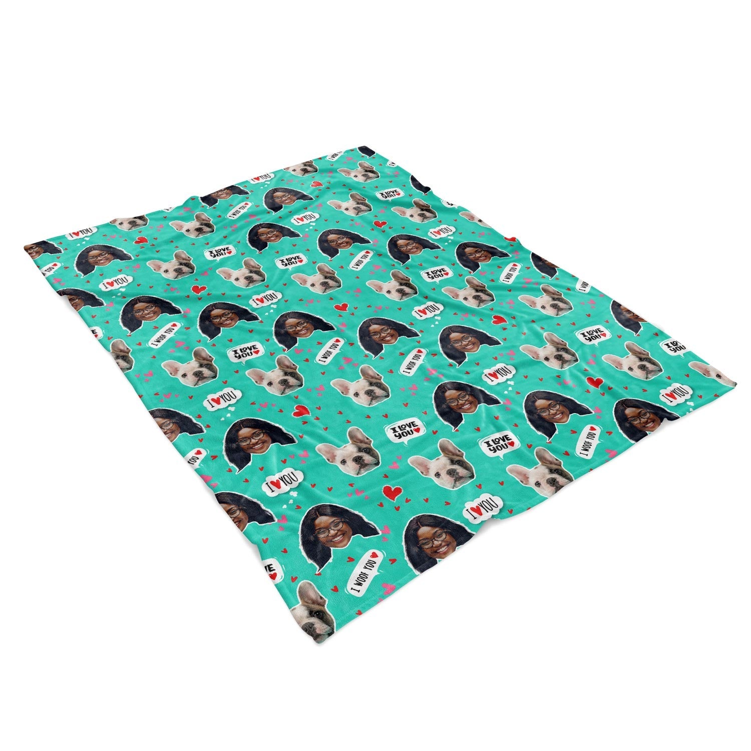 I love You dog Photo Blanket