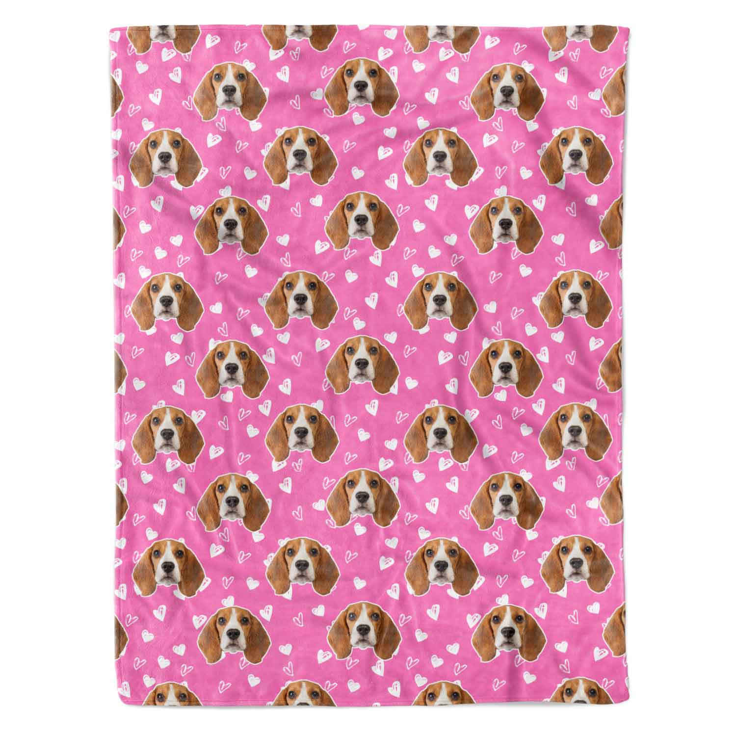 Dog Hearts Personalized Blanket