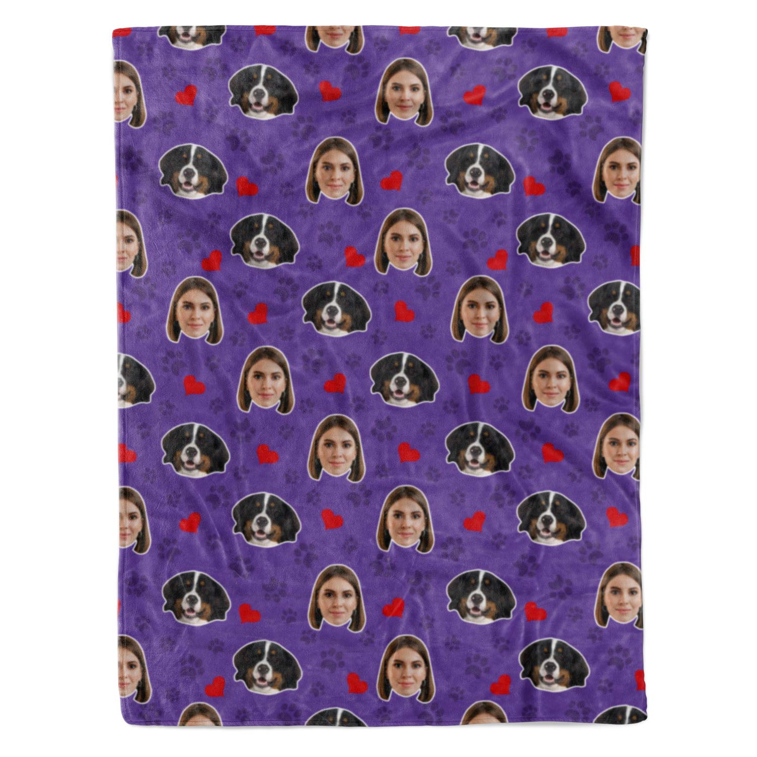 Paws and Hearts Personalized Blanket