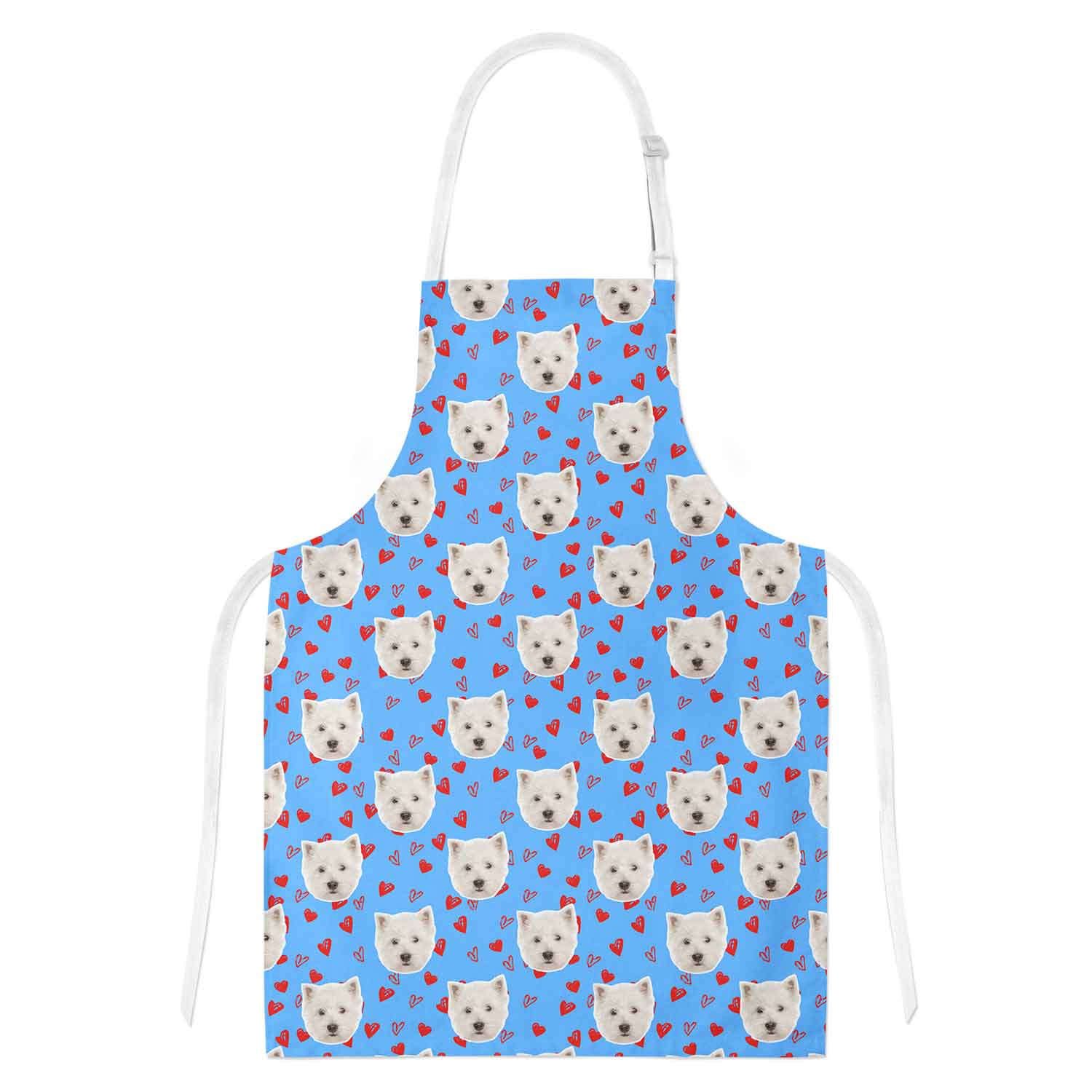 Love Heart Pattern Personalized Dog Apron
