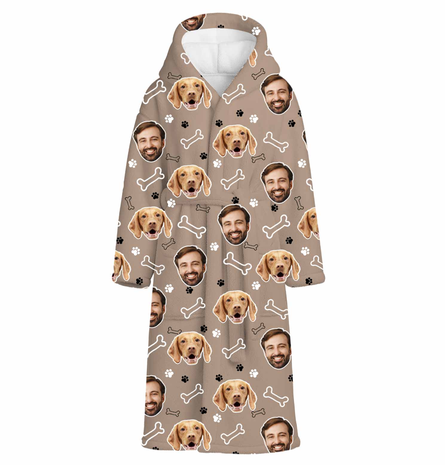 Doodle Bones & Dog Paws Personalized Bathrobe