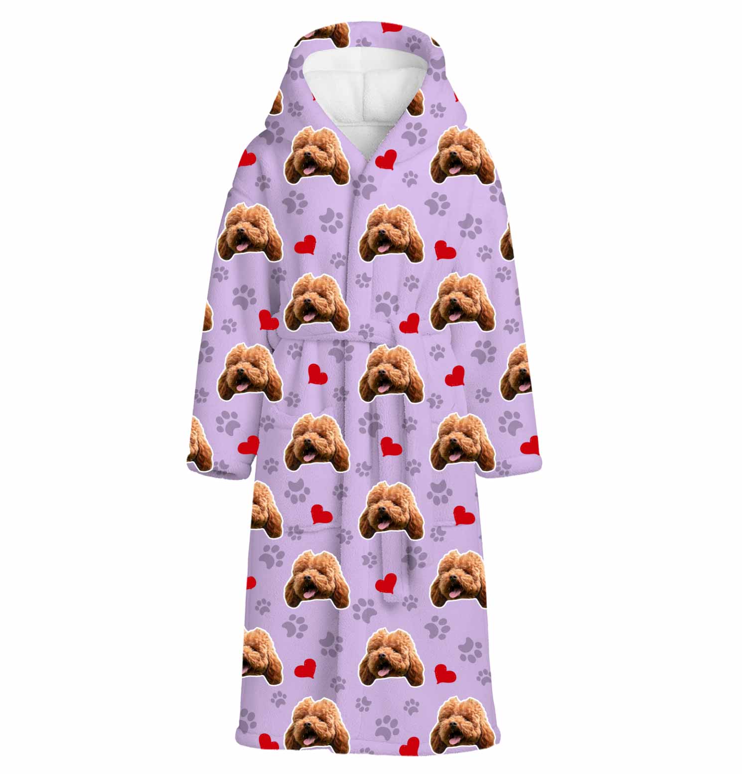 Dog Paws & Hearts Personalized Bathrobe