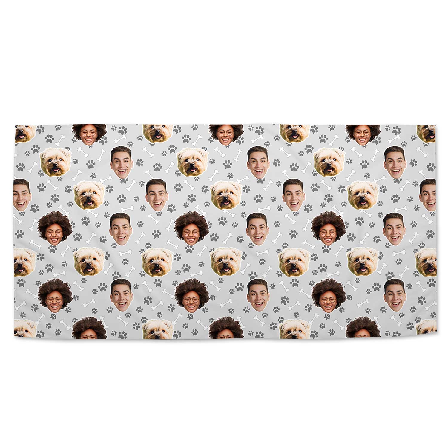 Dogzy Bones Print Personalized Dog Towel