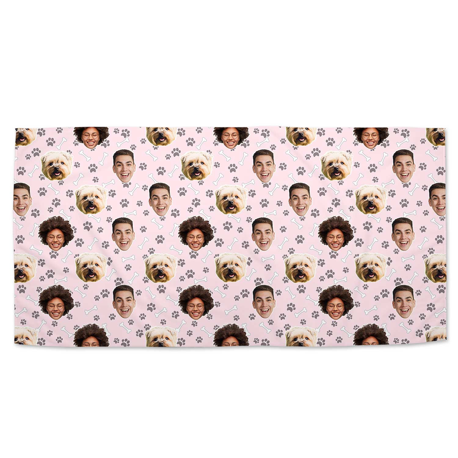 Dogzy Bones Print Personalized Dog Towel