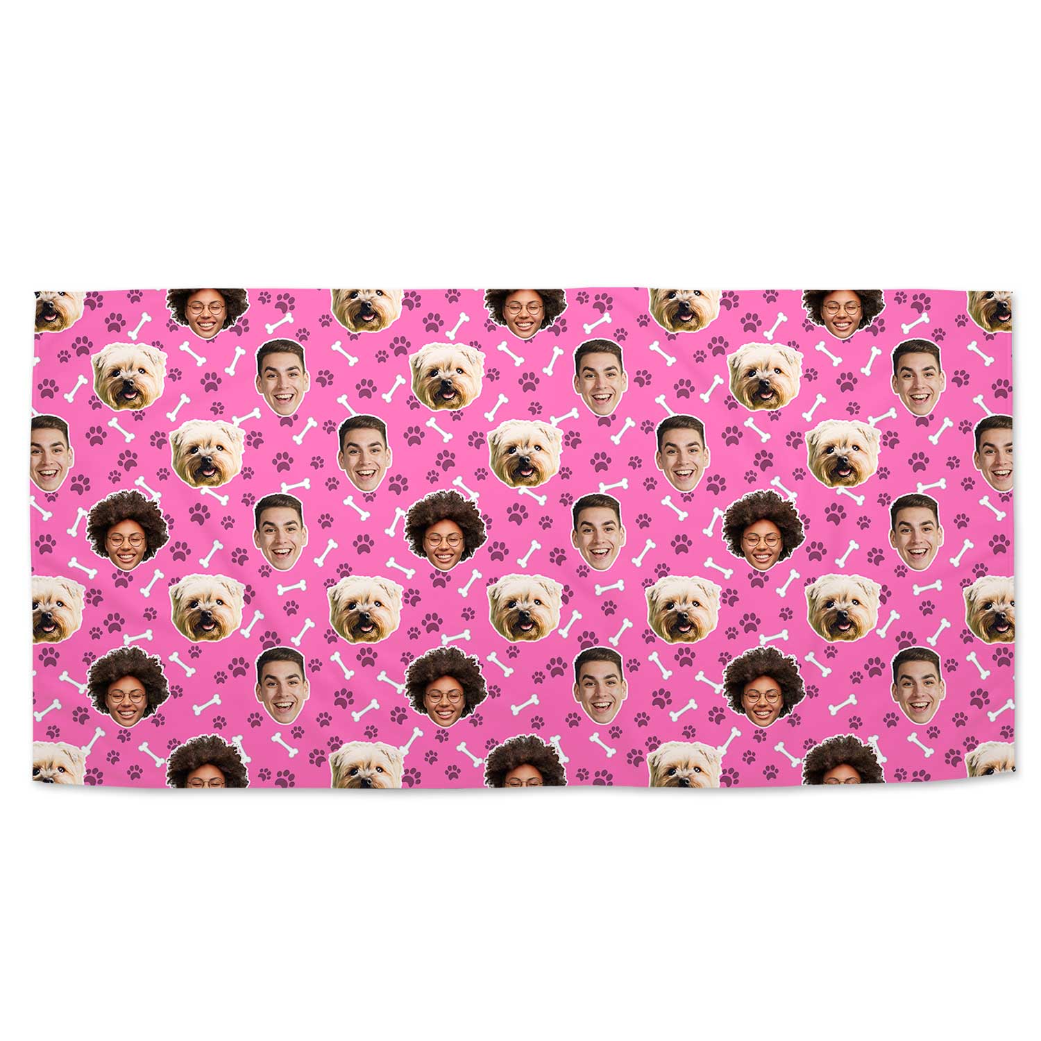 Dogzy Bones Print Personalized Dog Towel