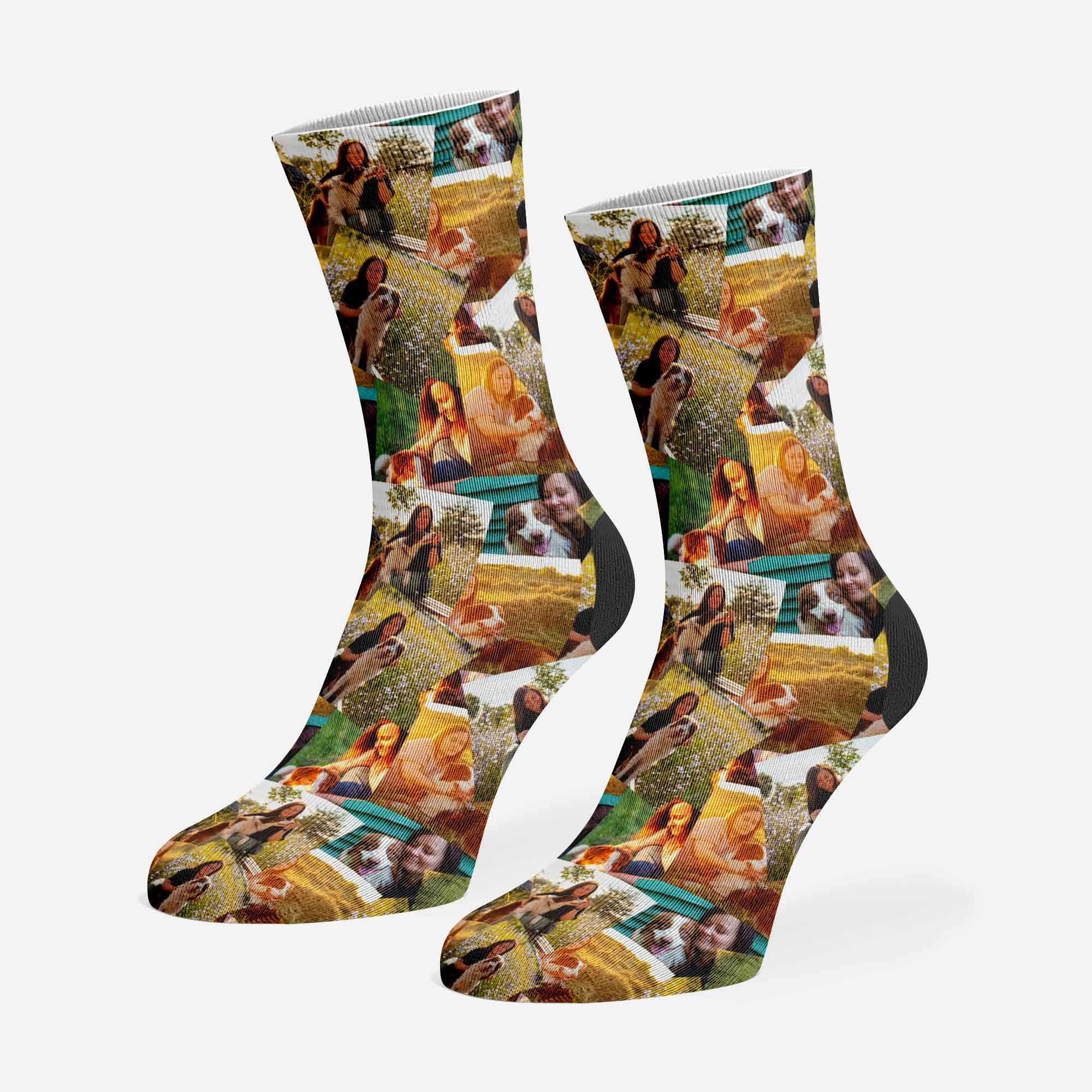 Overlap Photo Collage Personalized Dog Socks