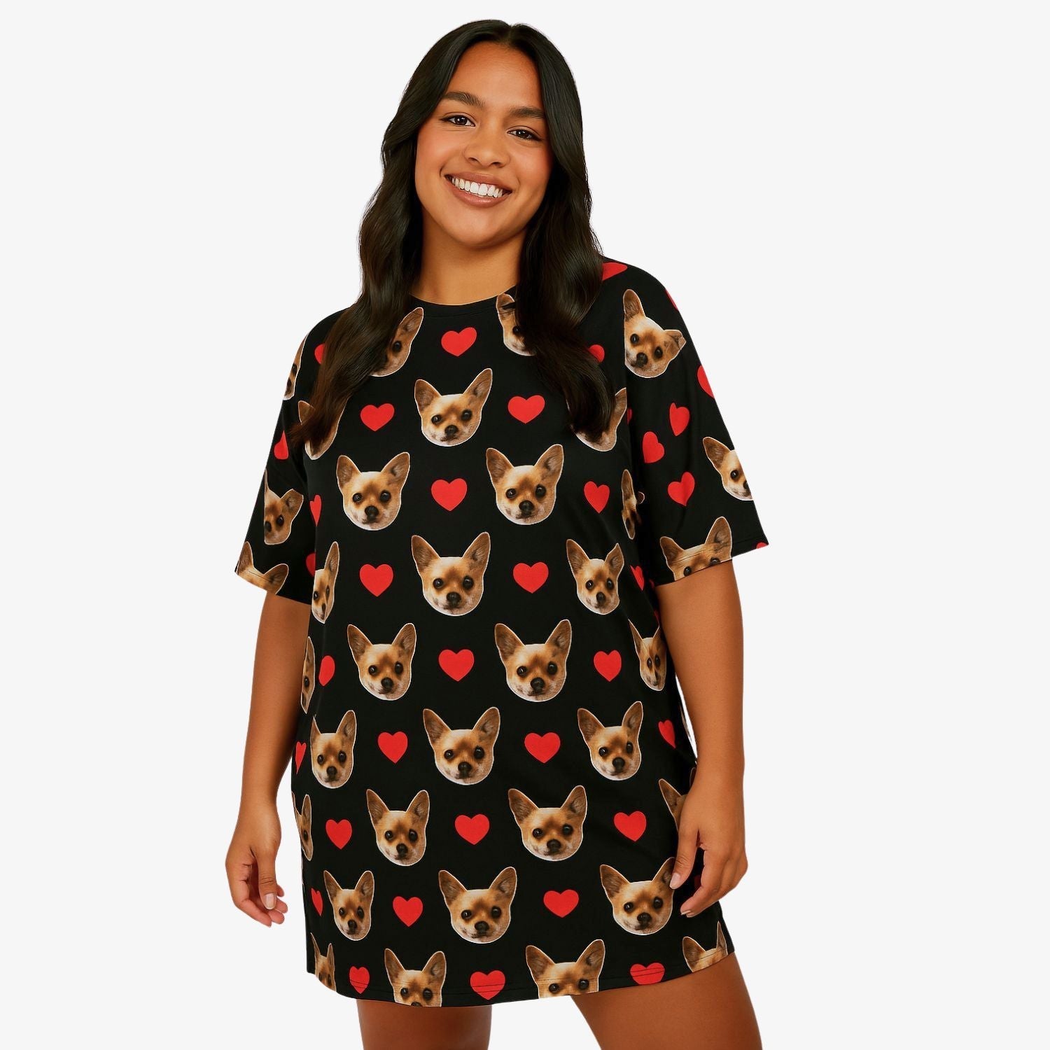 Red Hearts Ladies Sleepy Nightshirt