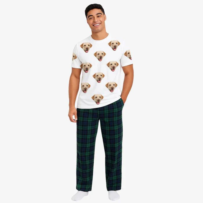 Men's Dog Pajamas - Green Tartan Pant Set