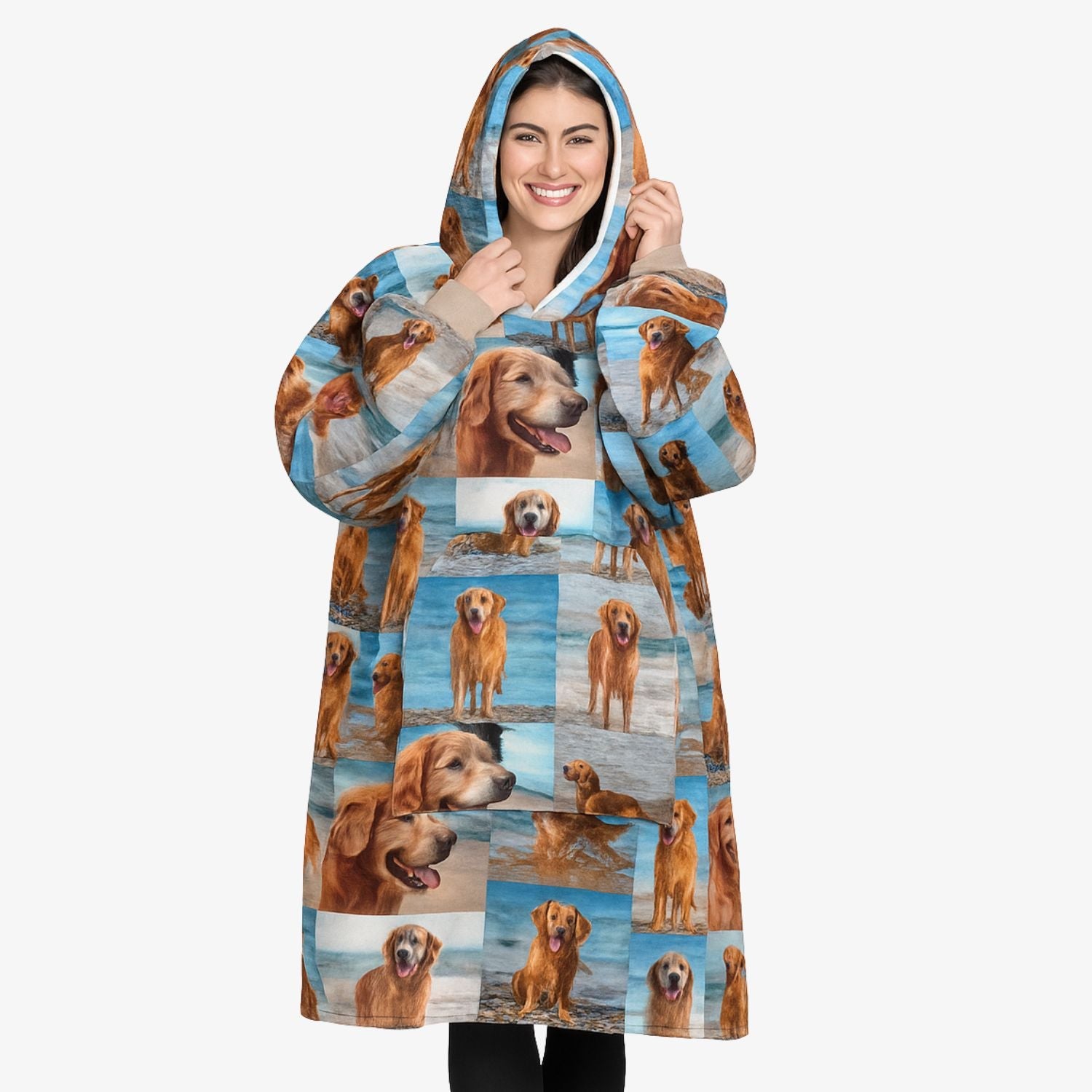 Dog Photo Collage Hoodie Blanket