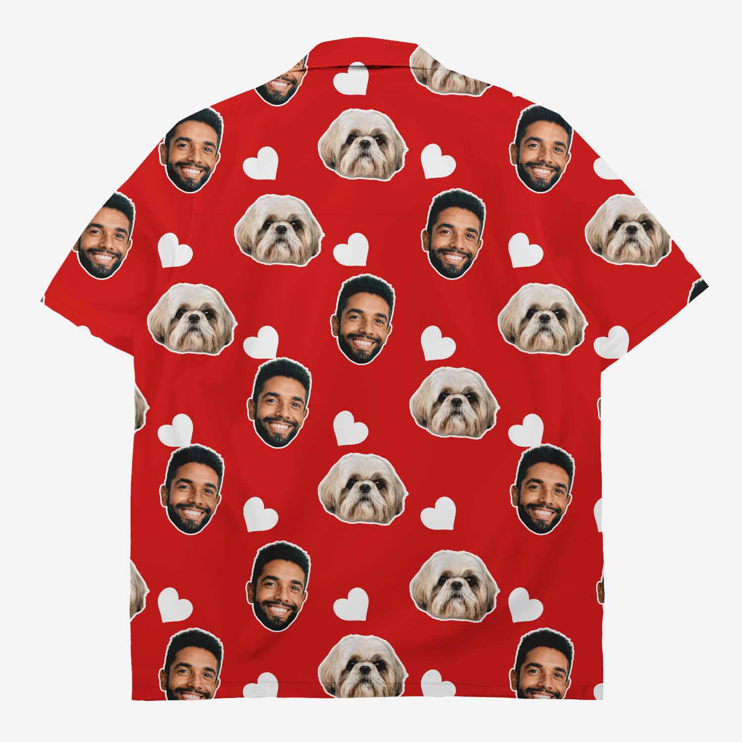 Your Dog White Hearts Custom Hawaiian Shirt