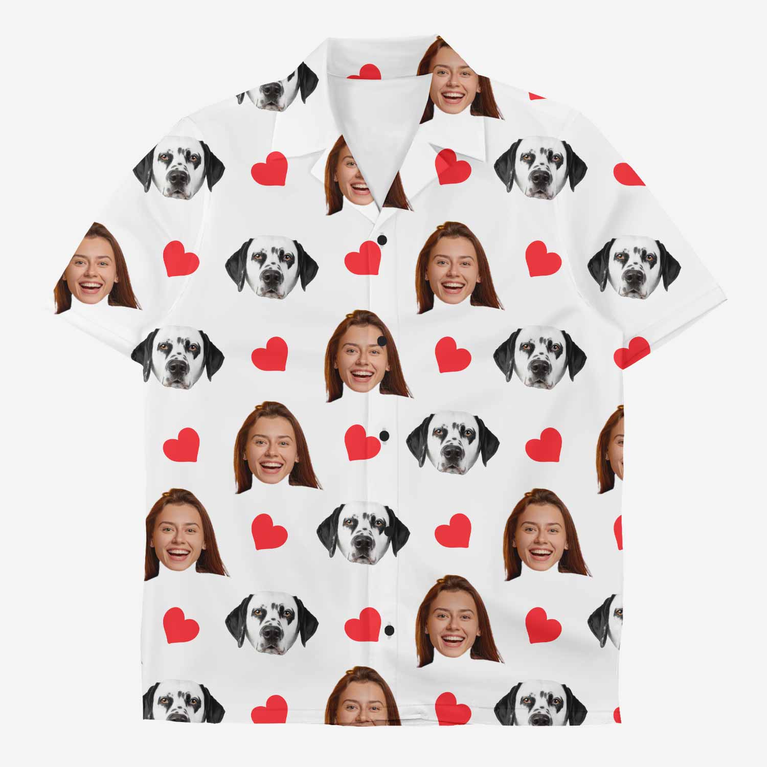 Your Dog Red Hearts Custom Hawaiian Shirt