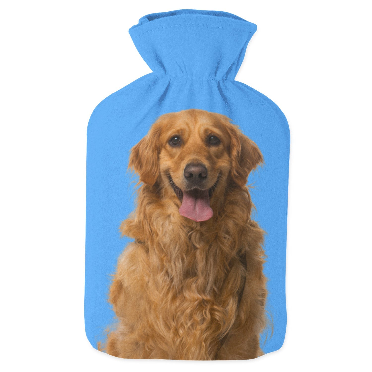 blue personalized dog hot water bottle