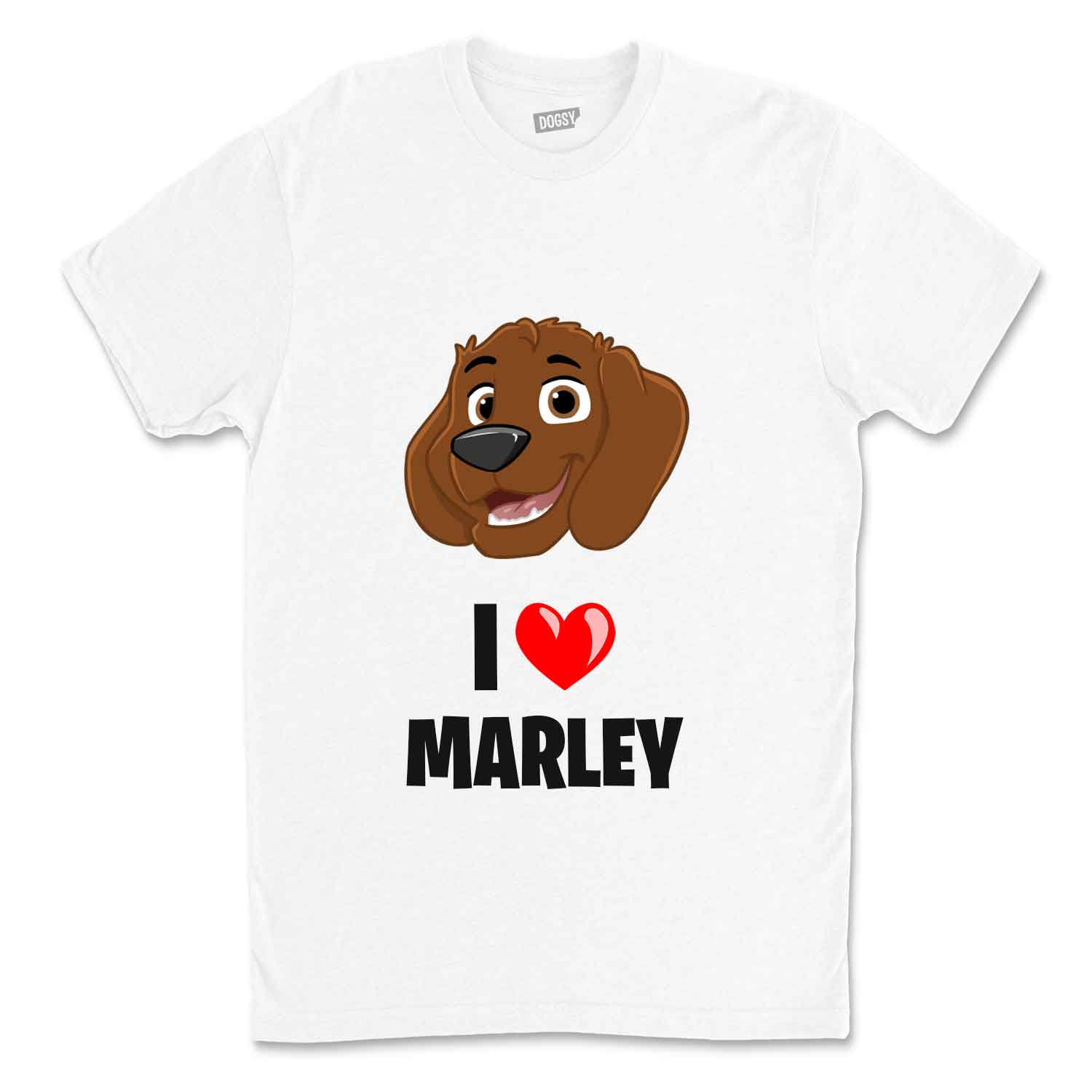 I Heart Dog Name Cartoon Photo Personalized T-Shirt