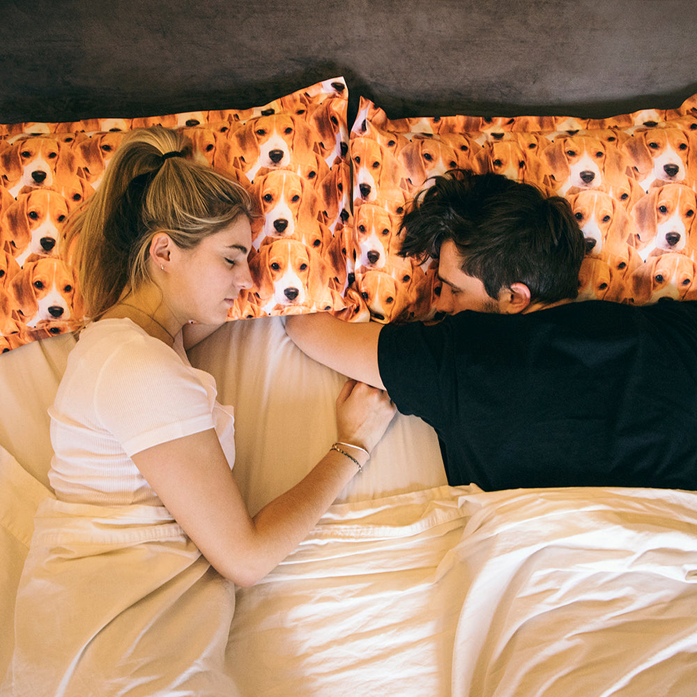 Dog On Pillowcases