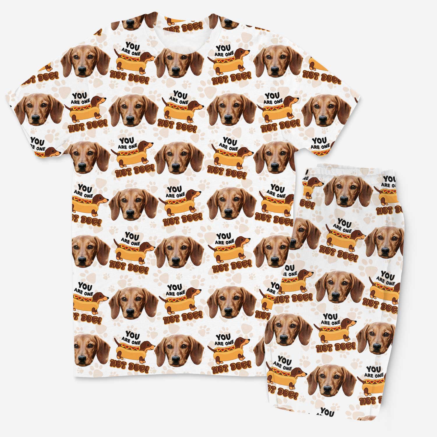 You Are One Hot Dog Men's Personalized Pajamas - Pant Set