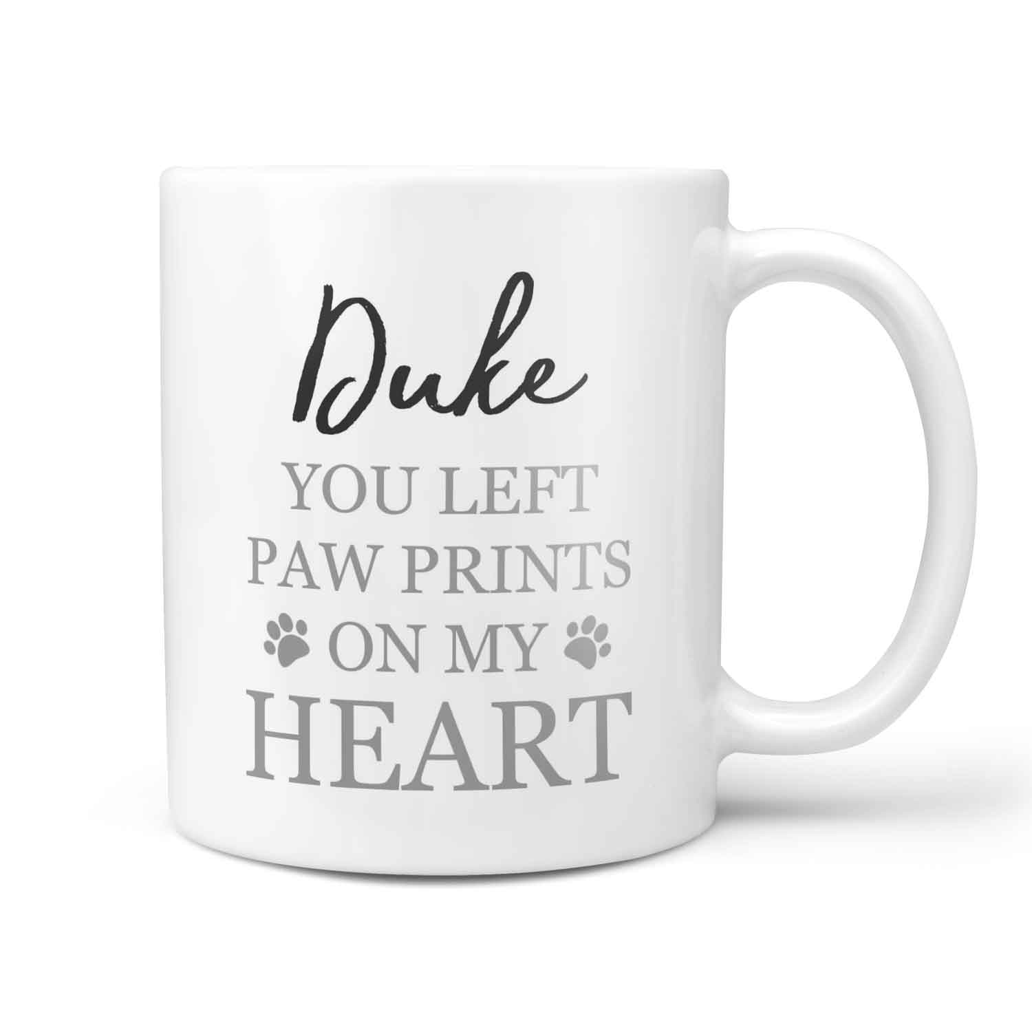 (Dog Name) You Left Paw Prints On My Heart Personalized Memorial Mug