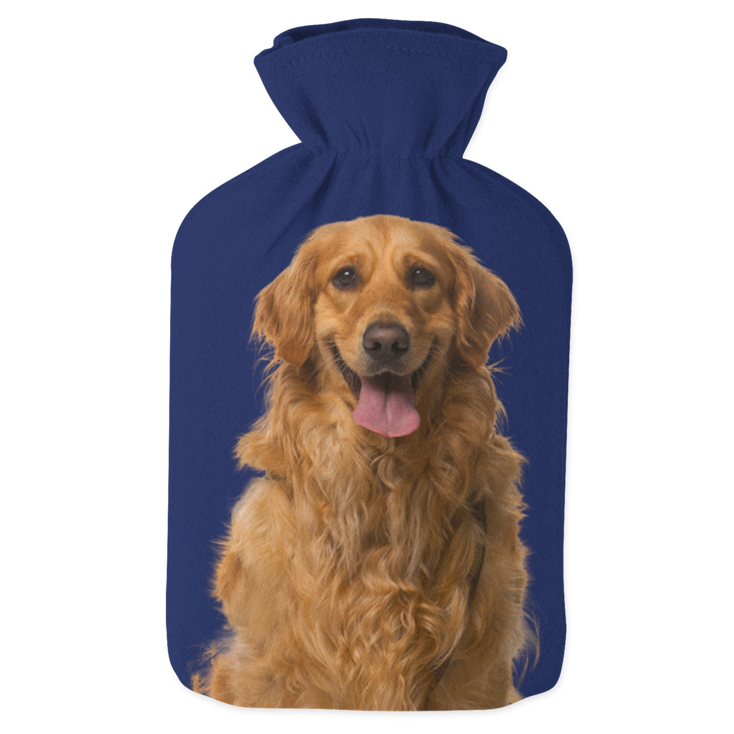 navy personalized dog hot water bottle