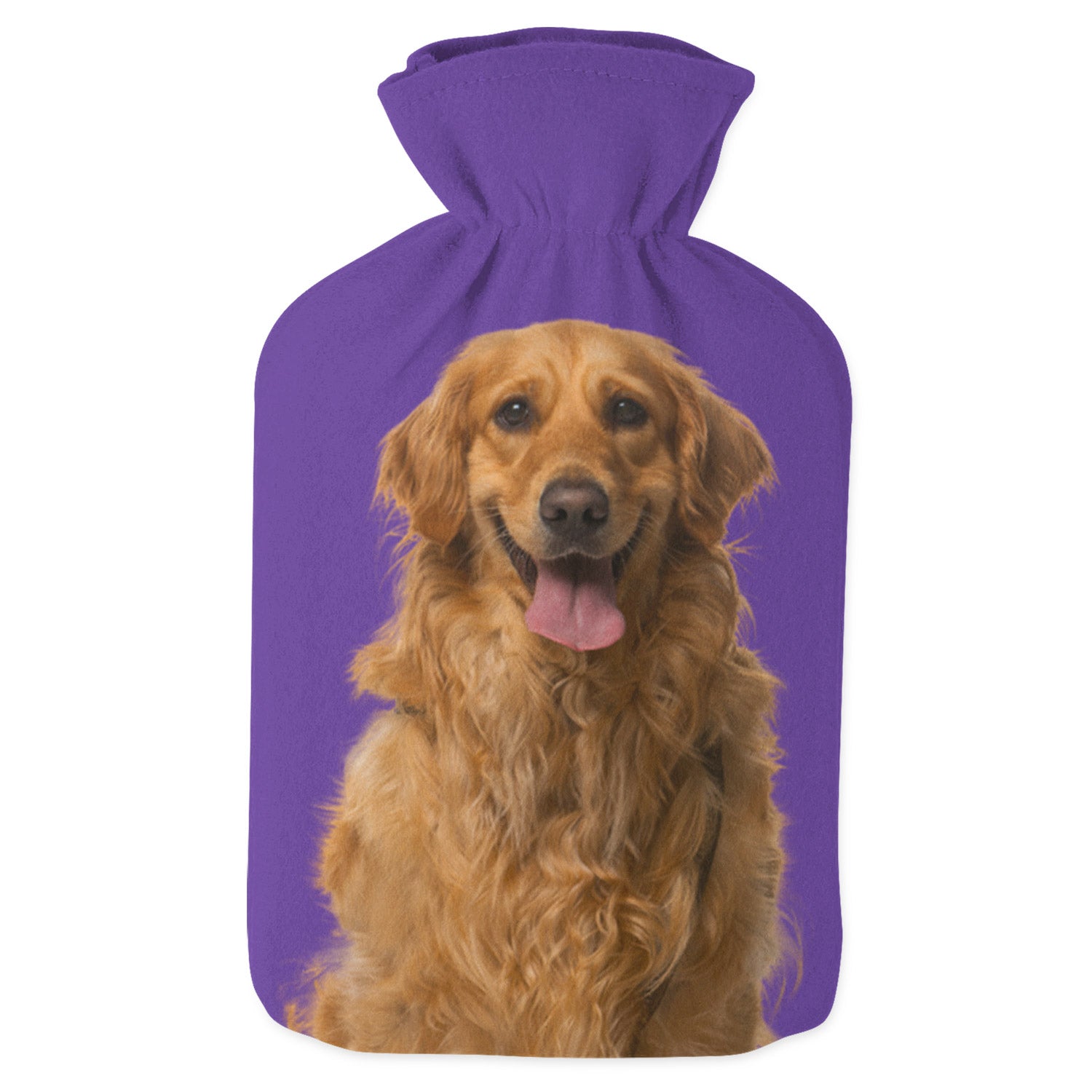 purple personalized dog hot water bottle