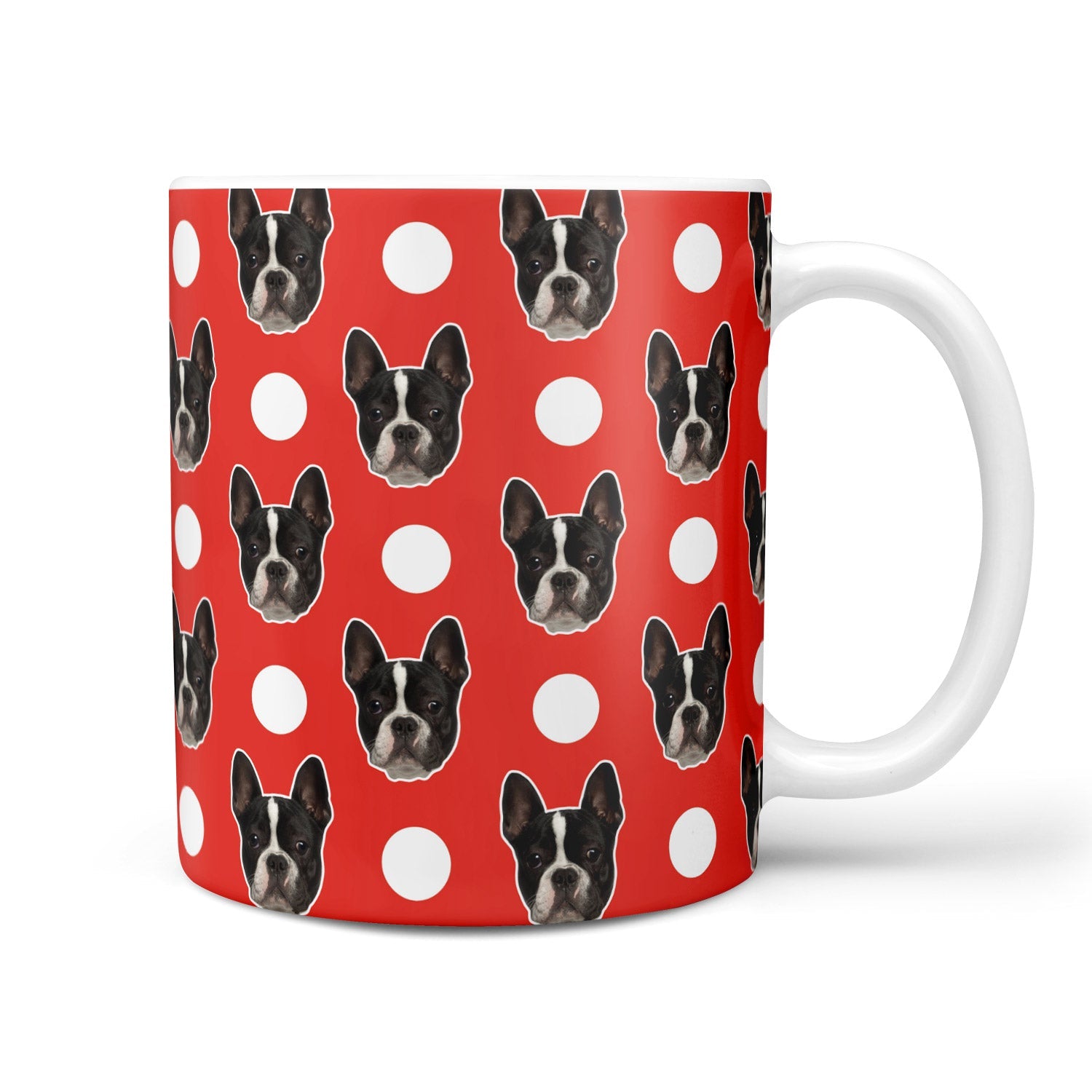 Polka Dot Pattern Personalized Dog Mug