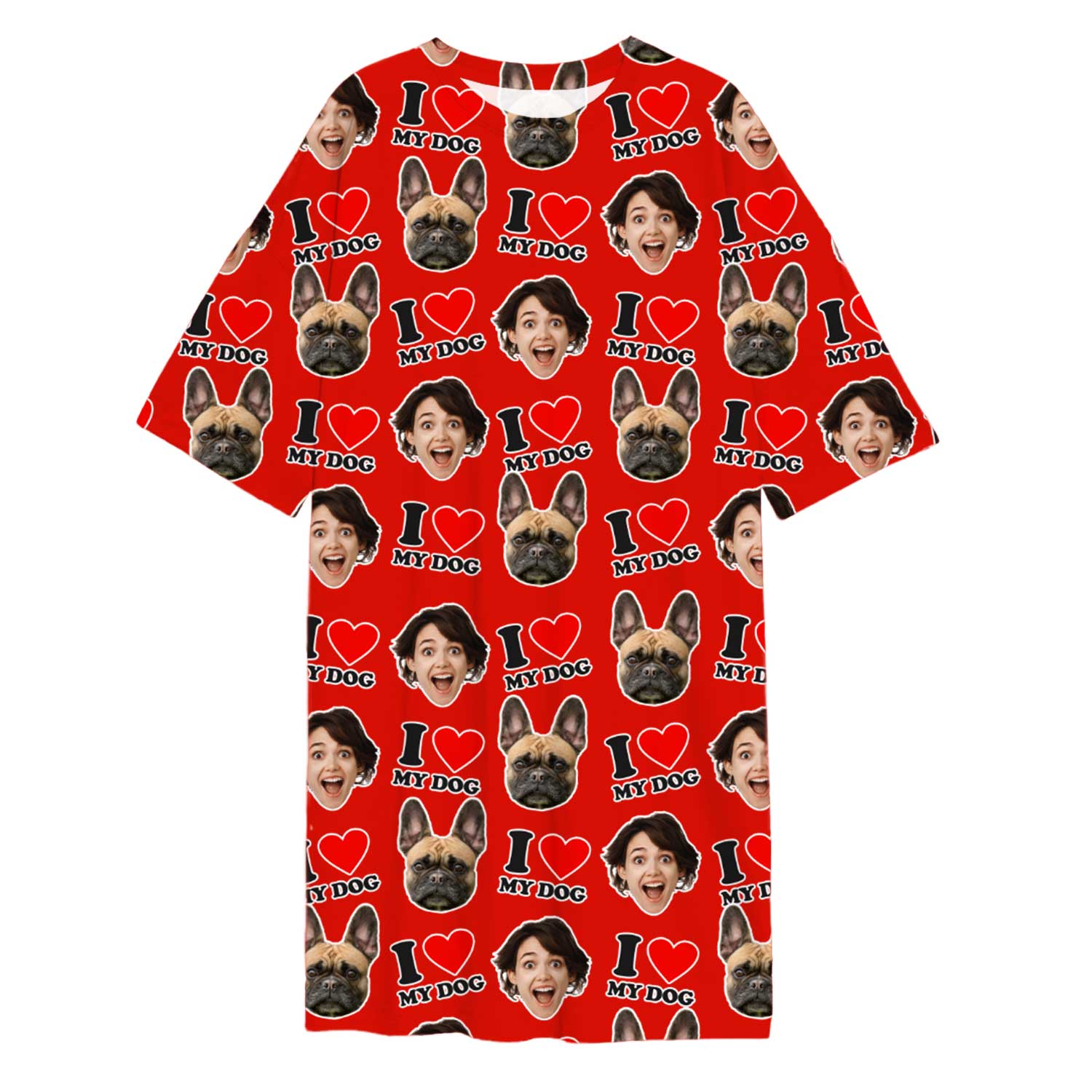 I Heart My Dog Custom Sleep Tee