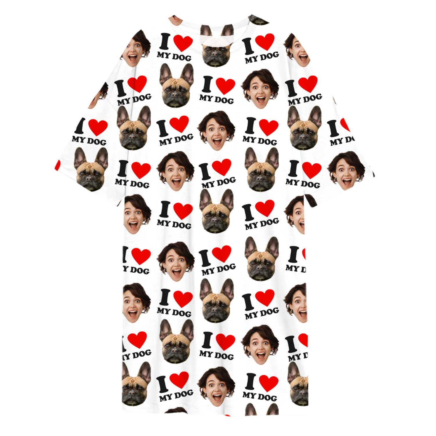 I Heart My Dog Custom Sleep Tee