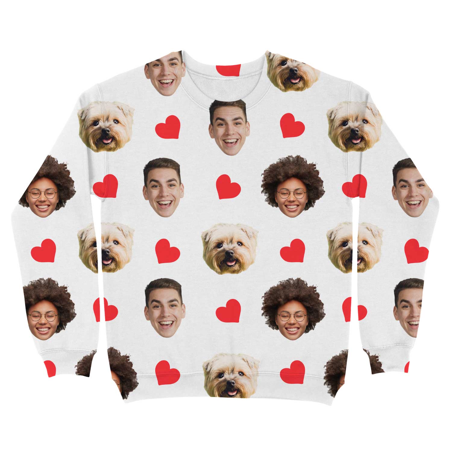 Red Hearts Personalized Sweatshirt