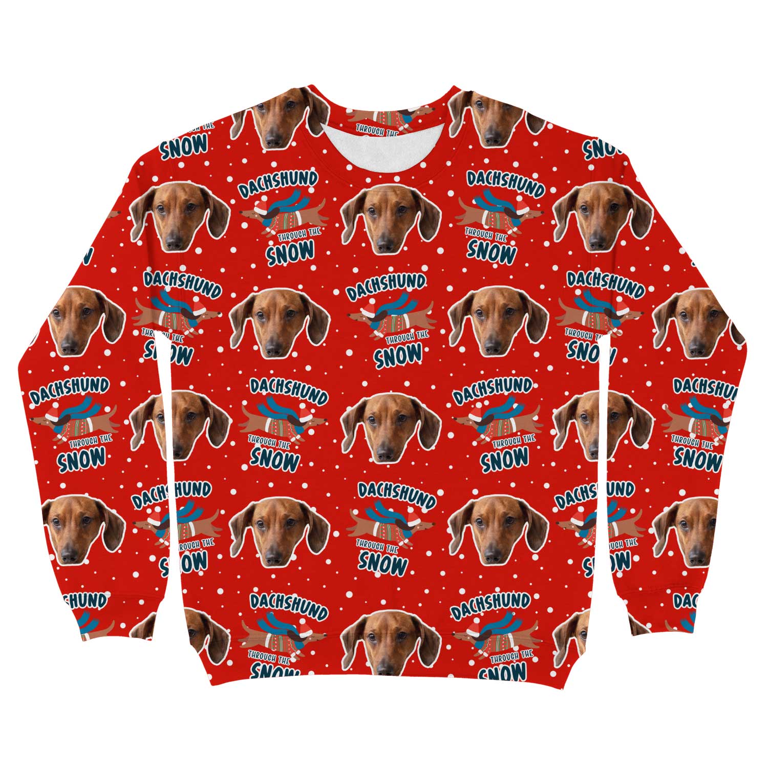 Dachshund Through The Snow Personalized Christmas Sweater