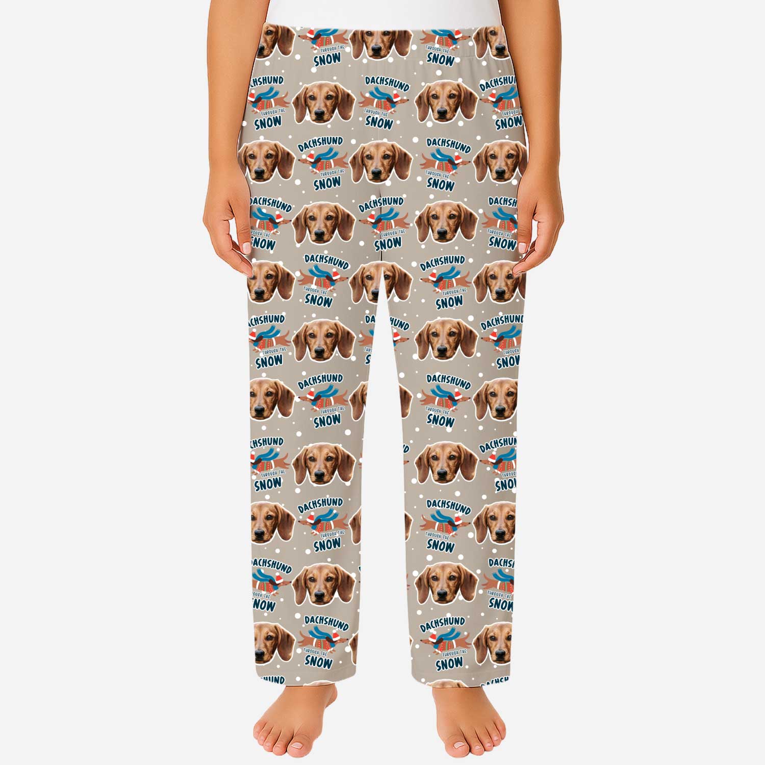 Dachshund Through The Snow Women's Personalized PJ Pants