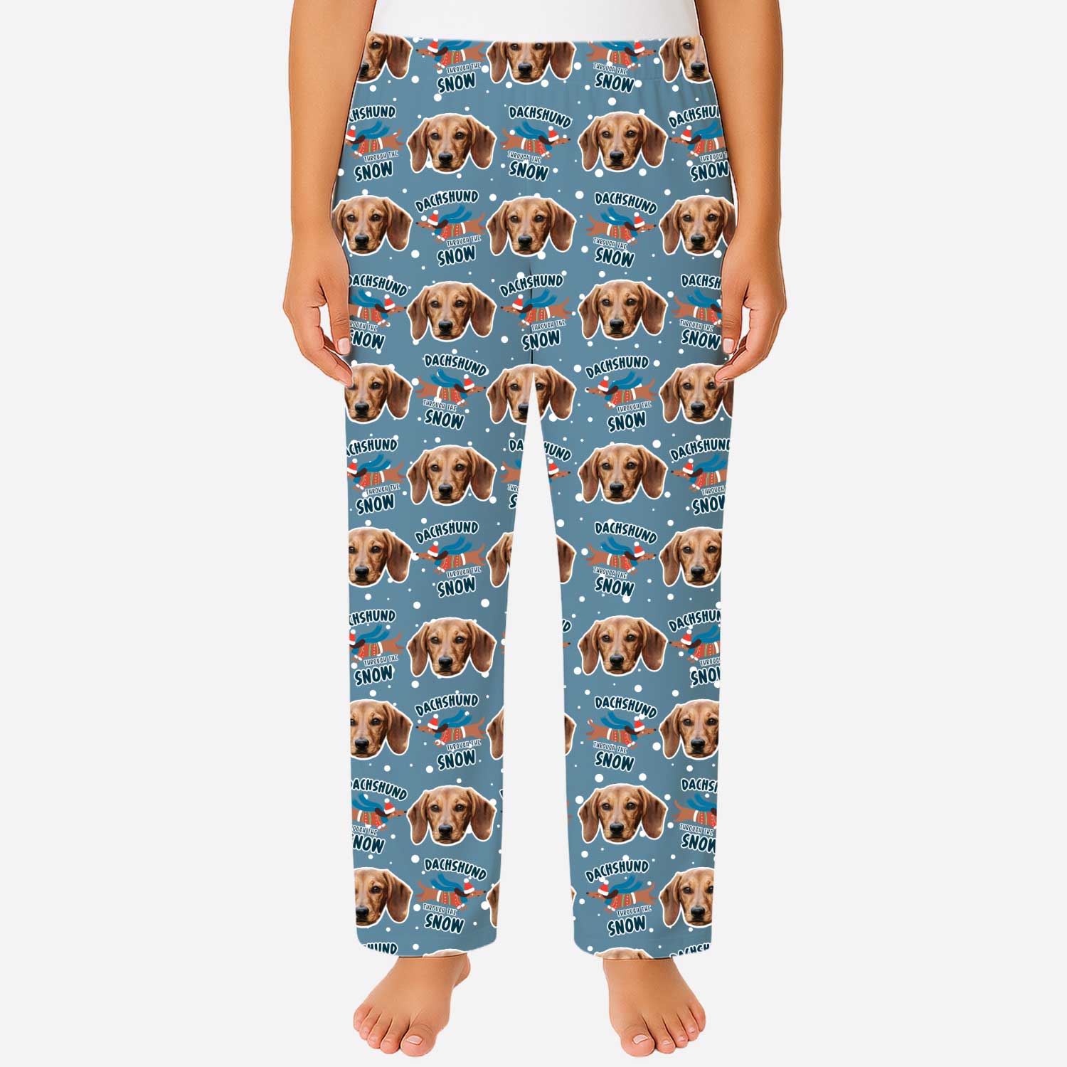 Dachshund Through The Snow Women's Personalized PJ Pants