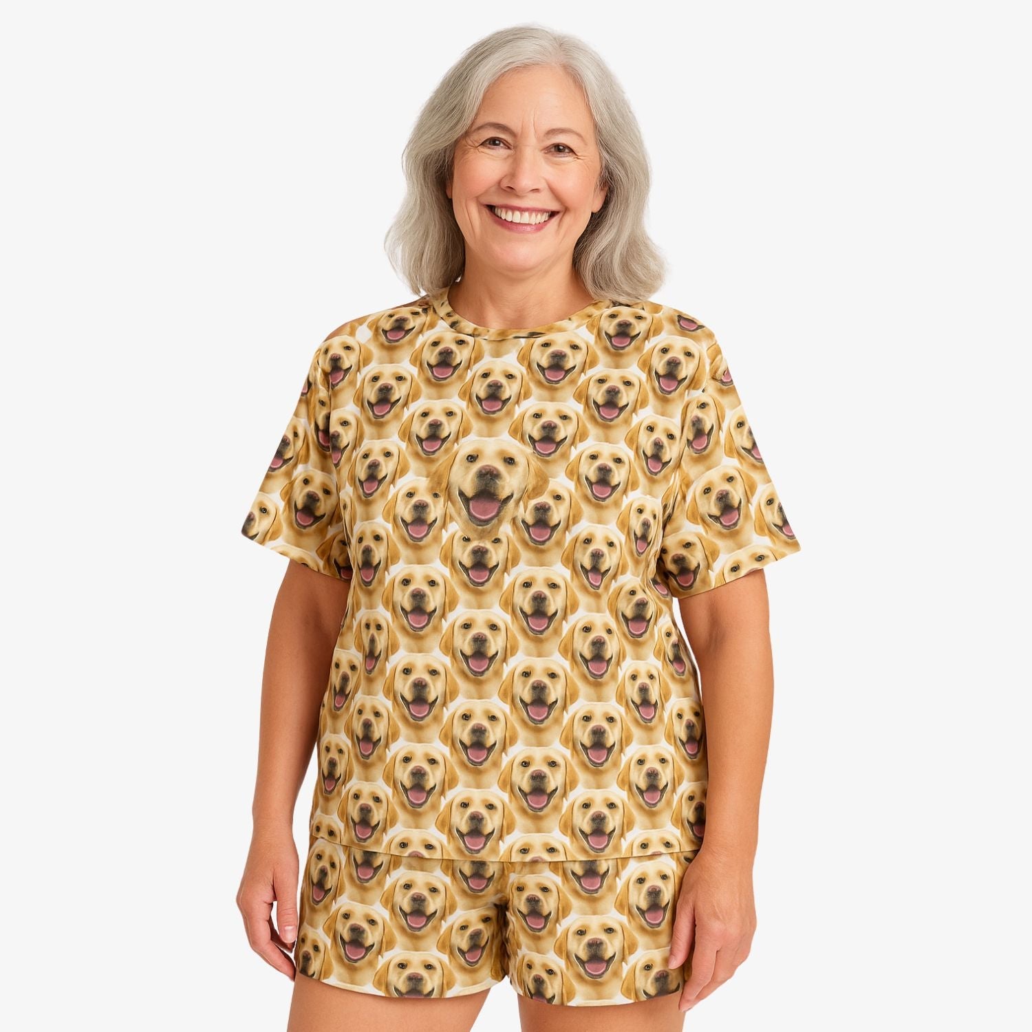 womens personalized pajamas featuring dog mash up design