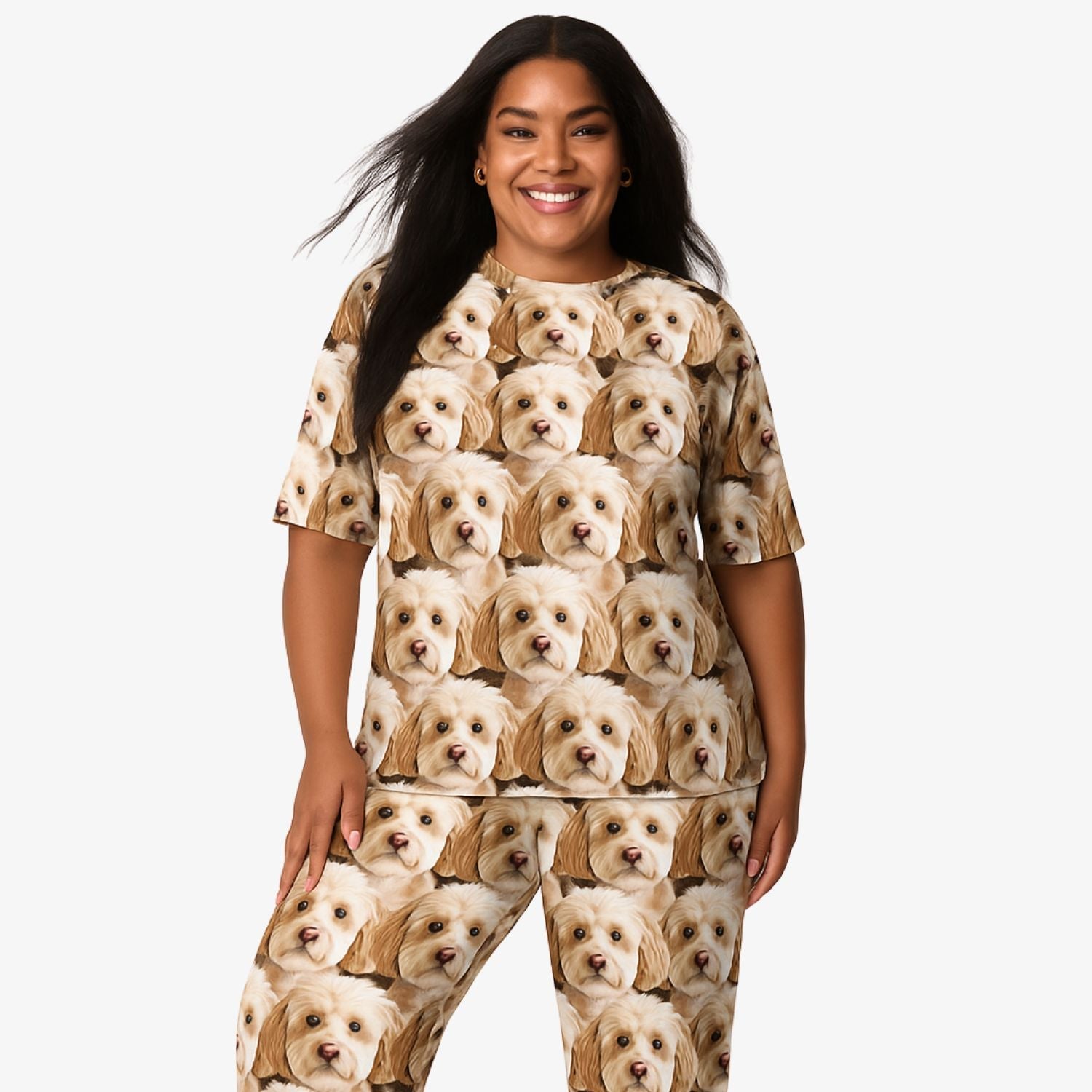 womens personalized pajamas featuring dog design